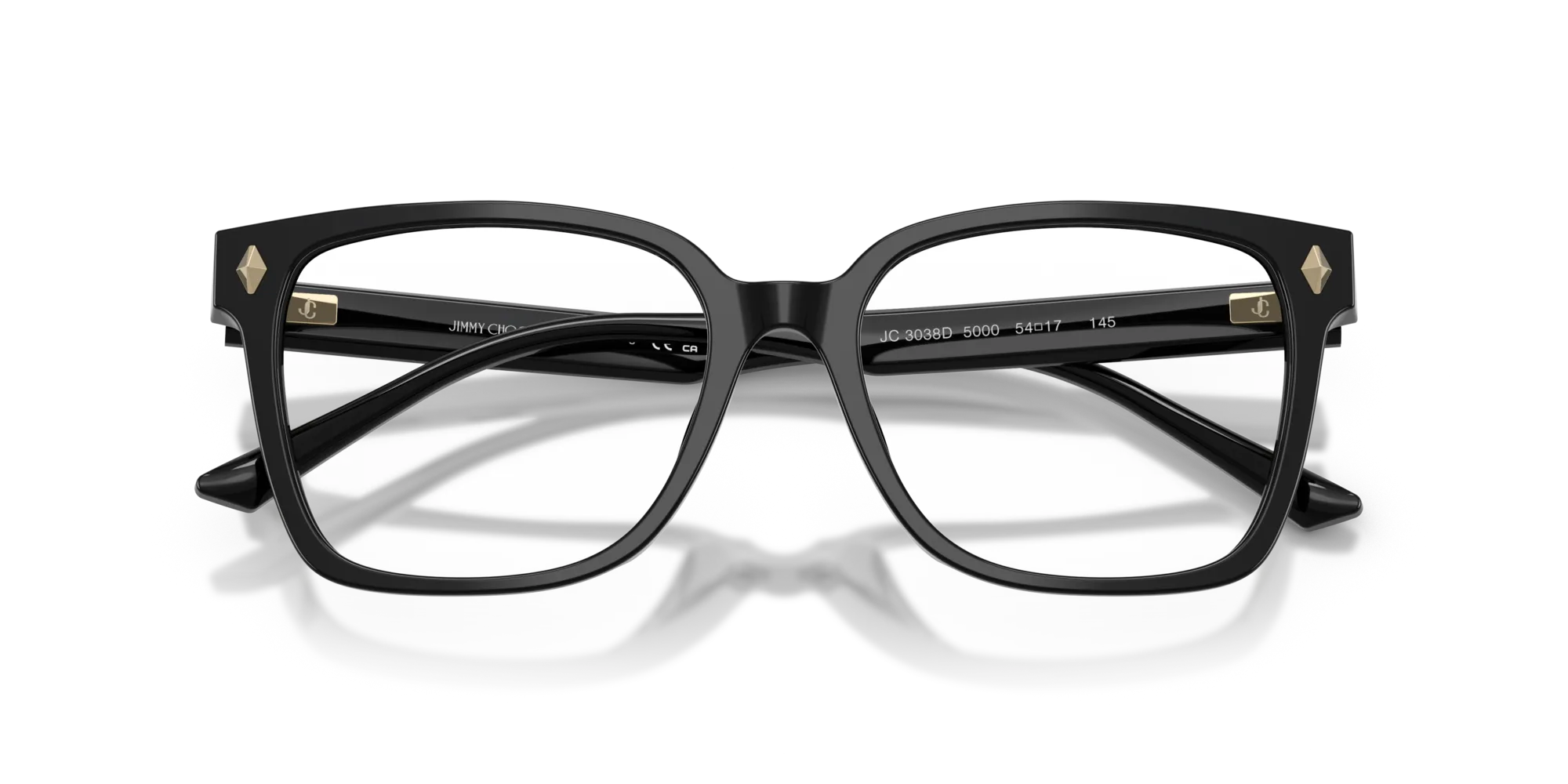 Jimmy Choo JC3038D 5000 Montature da vista Acetato Nero Squadrata Normale - immagine 4