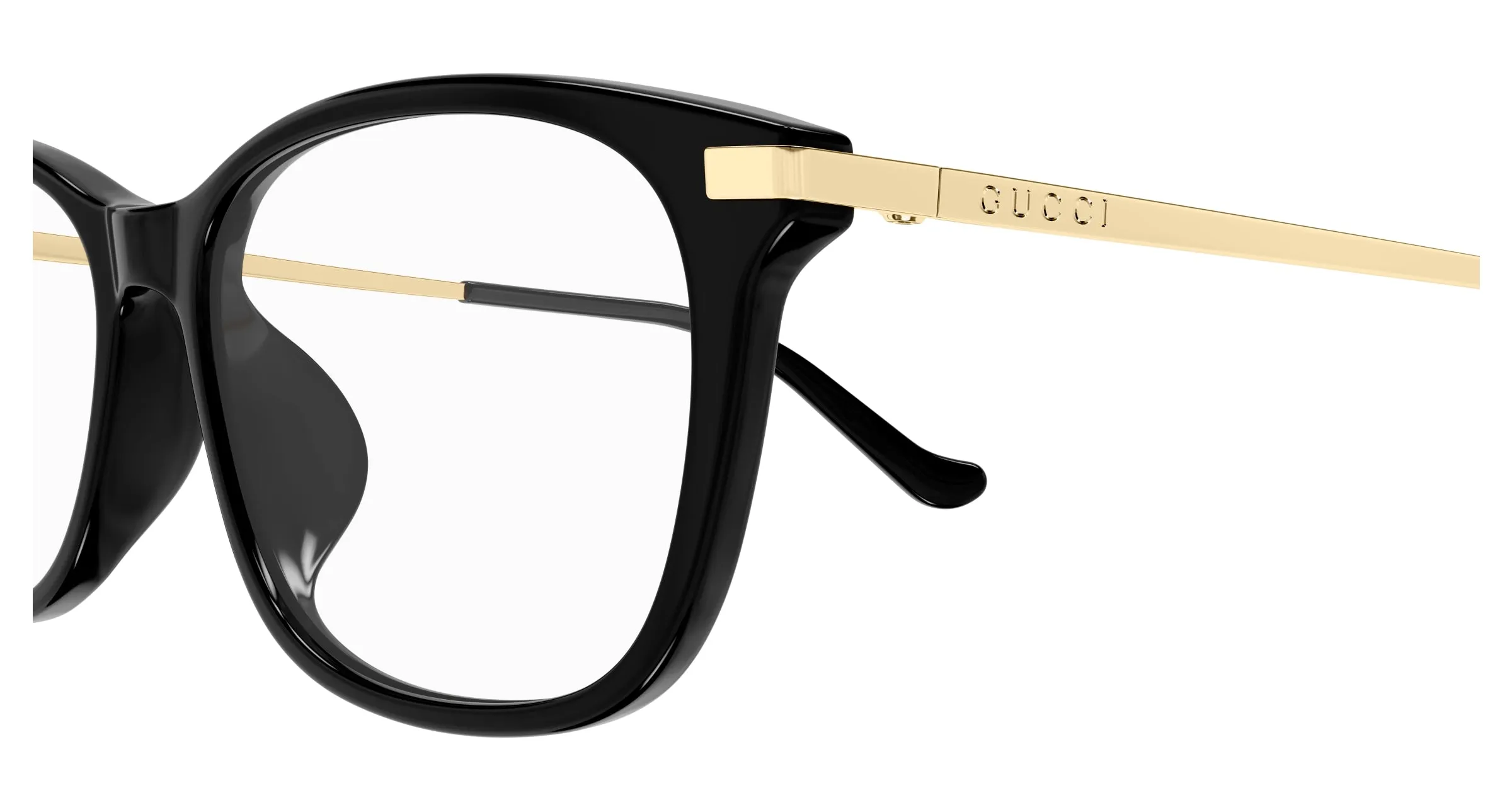 Gucci GG1902OA 001 Montature da vista Acetato Nero Trasparente Squadrata - immagine 3
