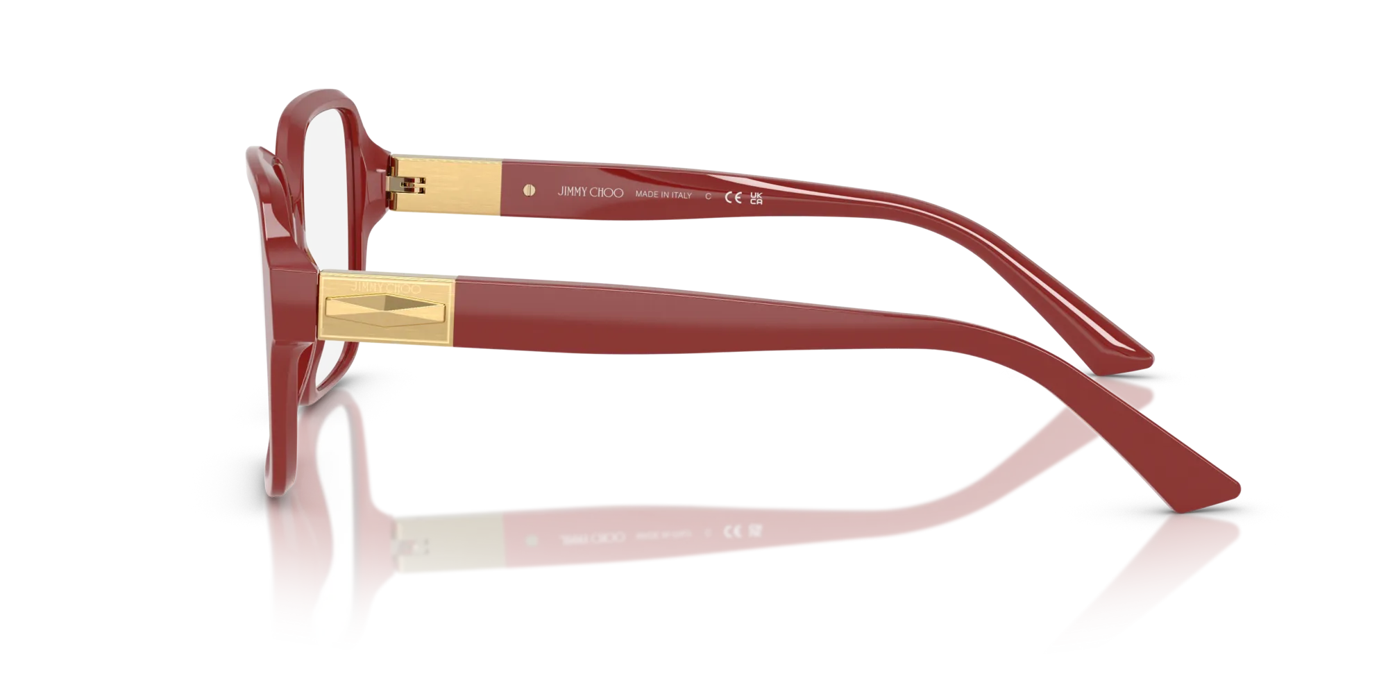 Jimmy Choo JC3027 5013 Montature da vista Acetato Rosso Squadrata Normale - immagine 4