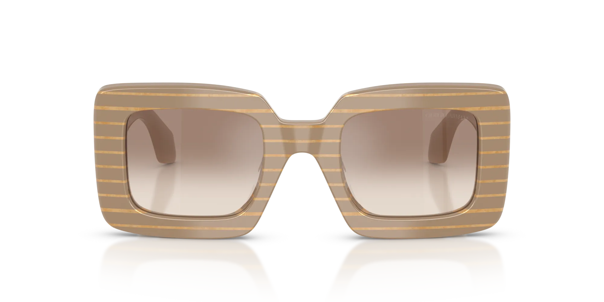 Giorgio Armani AR8241U 631094 Occhiali da sole Acetato Marrone Marrone Squadrata Specchiate Sfumato - immagine 3