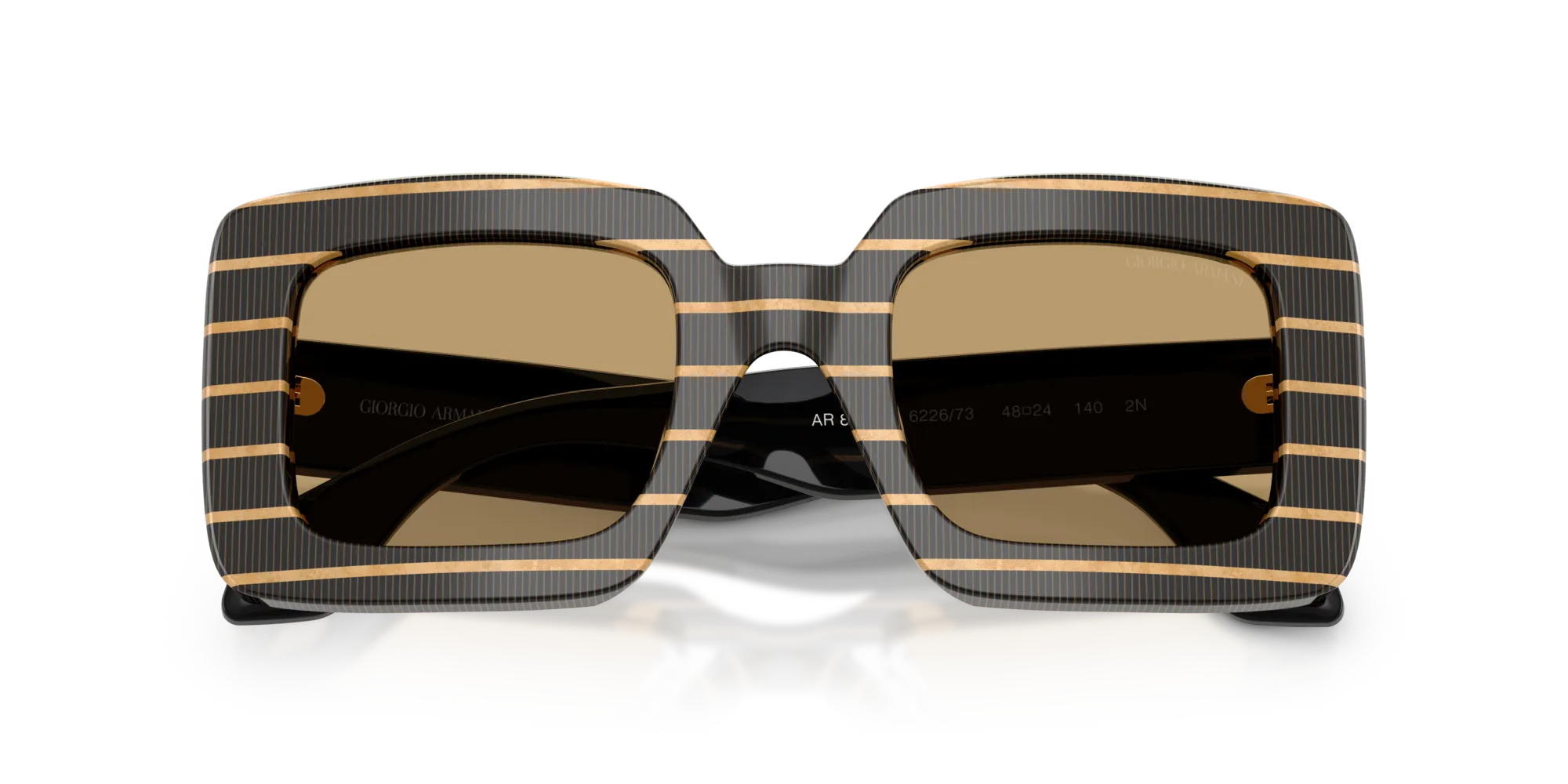 Giorgio Armani AR8241U 622673 Occhiali da sole Acetato Nero Marrone Squadrata Normale - immagine 2