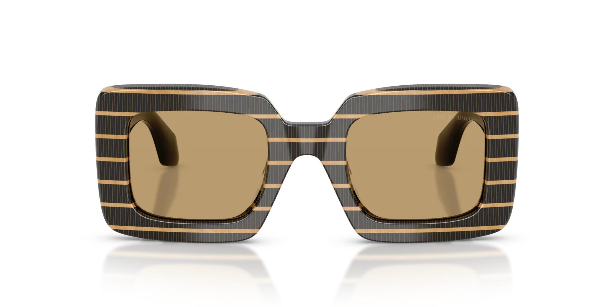 Giorgio Armani AR8241U 622673 Occhiali da sole Acetato Nero Marrone Squadrata Normale - immagine 3