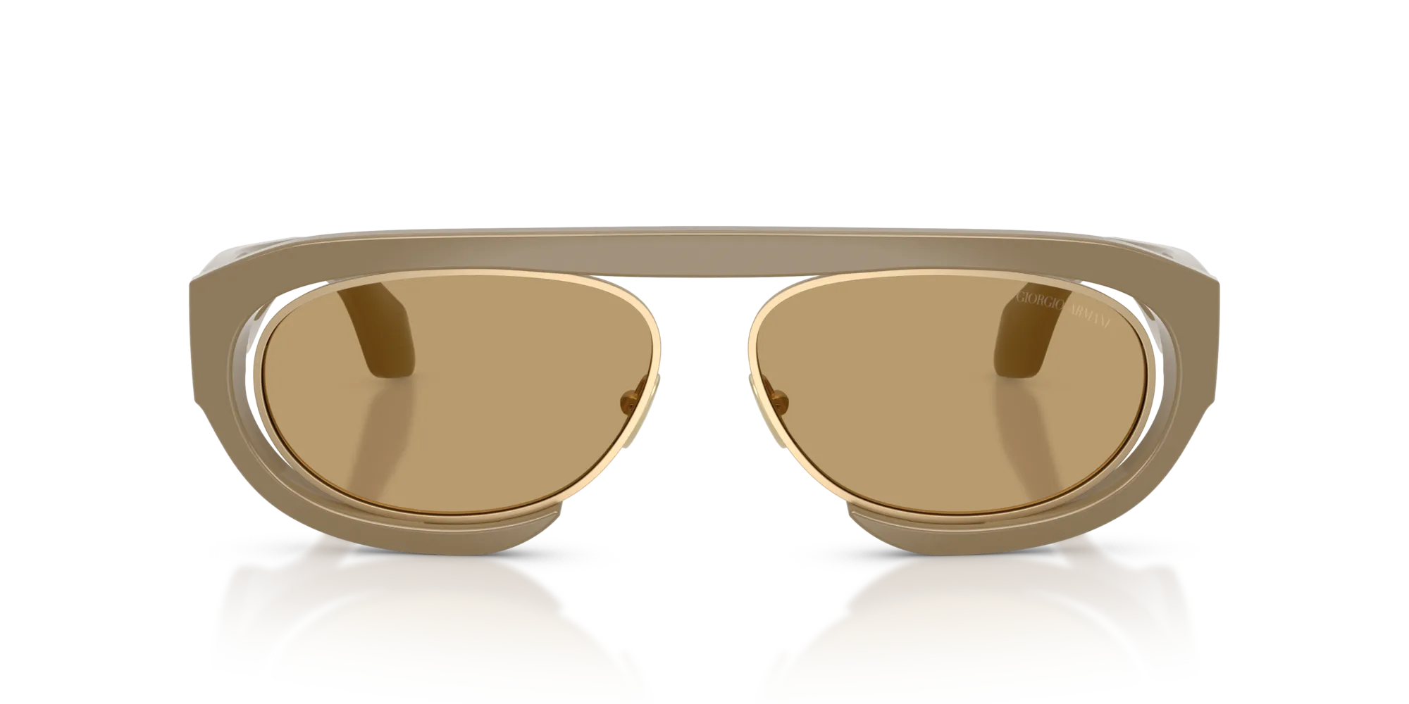 Giorgio Armani AR8239 622273 Occhiali da sole Acetato Beige Marrone Rotonda Normale - immagine 3