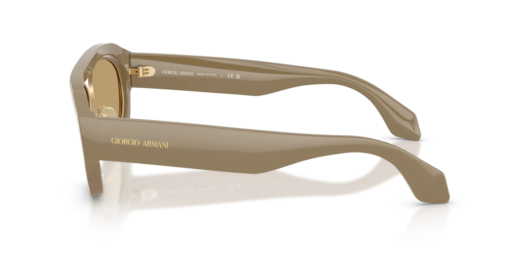 Giorgio Armani AR8239 622273 Occhiali da sole Acetato Beige Marrone Rotonda Normale - immagine 4