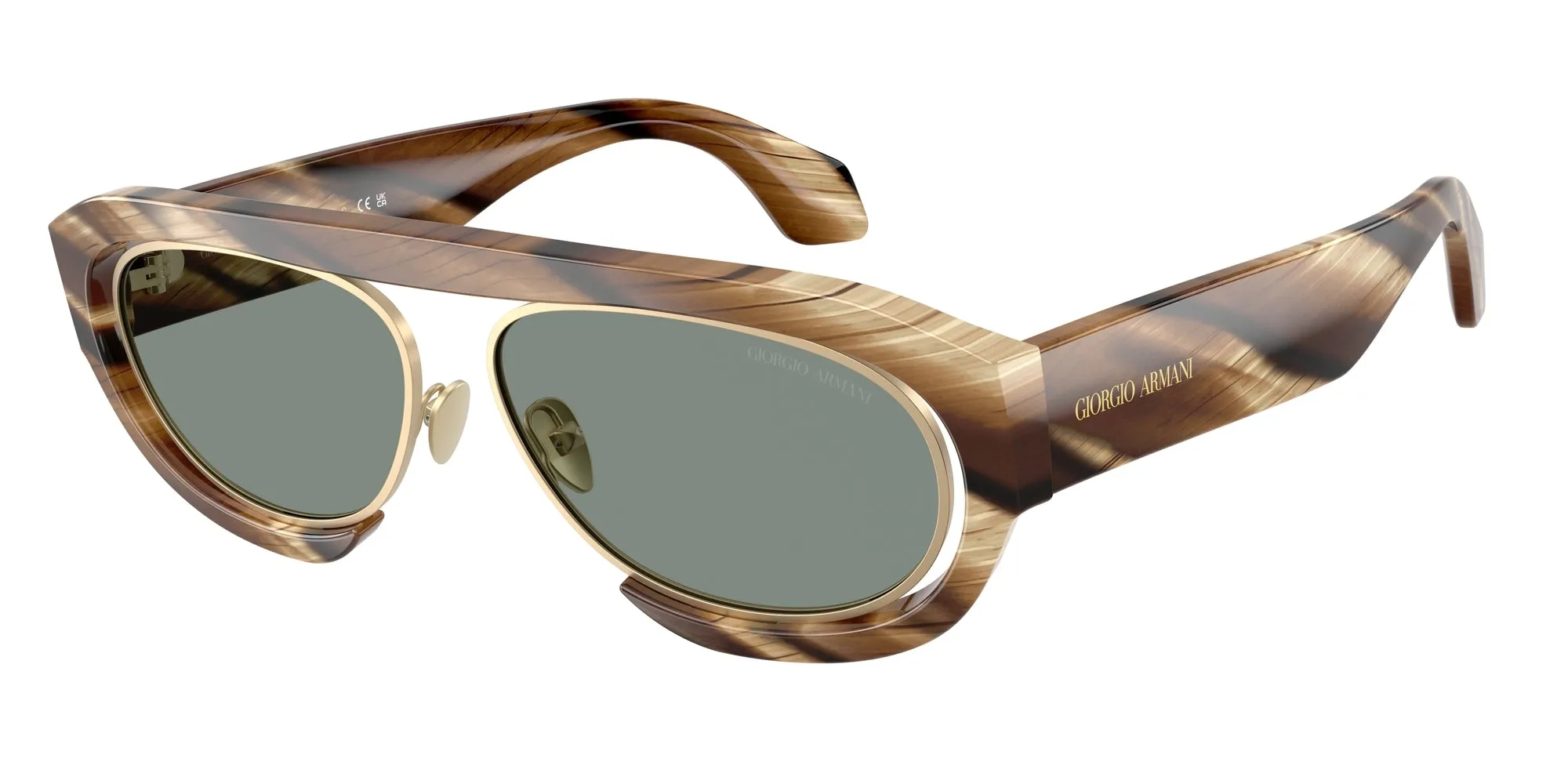 Giorgio Armani AR8239 6065/1 Occhiali da sole Acetato Marrone Grigio Rotonda Normale - immagine 1