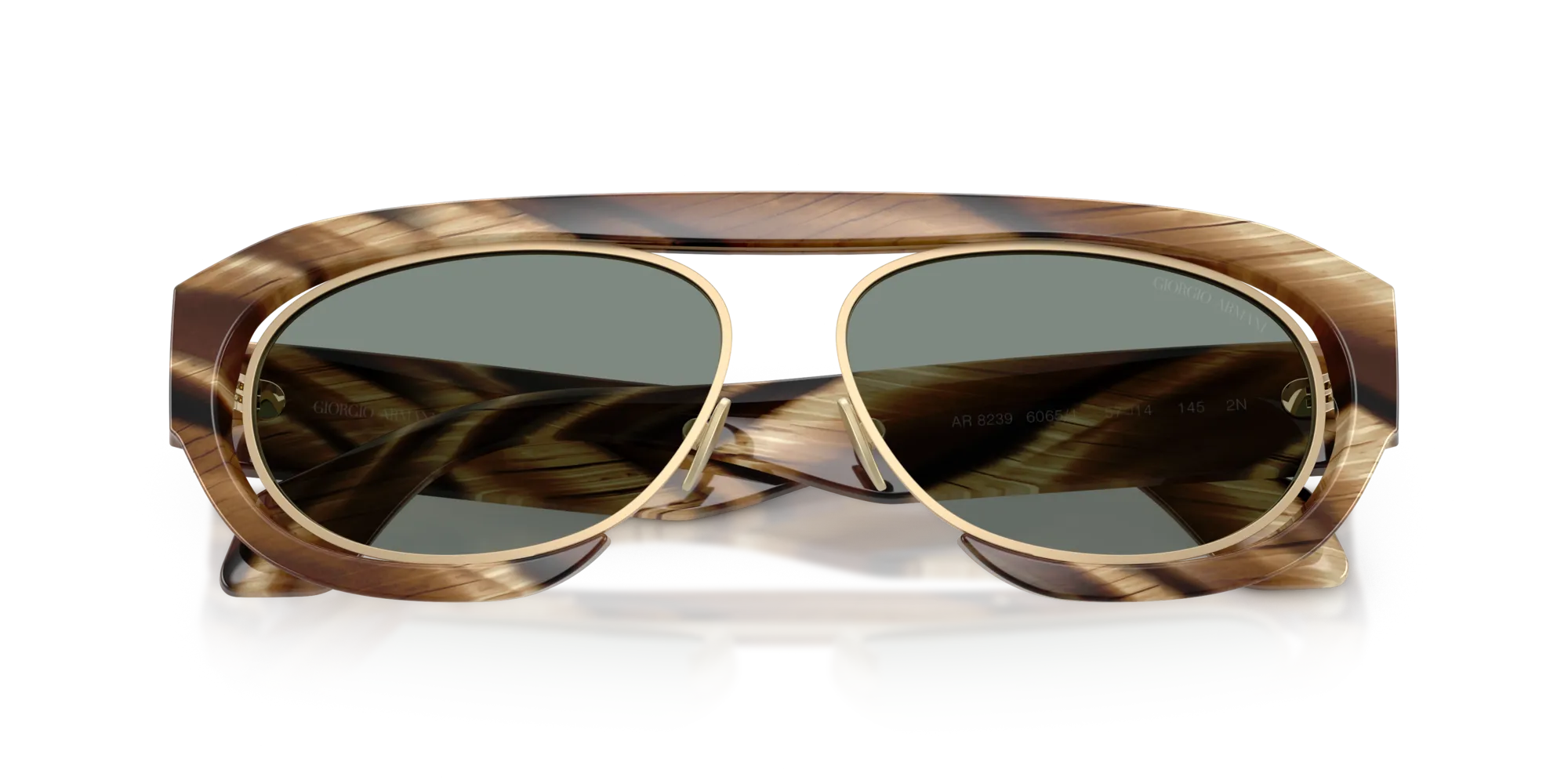 Giorgio Armani AR8239 6065/1 Occhiali da sole Acetato Marrone Grigio Rotonda Normale - immagine 2