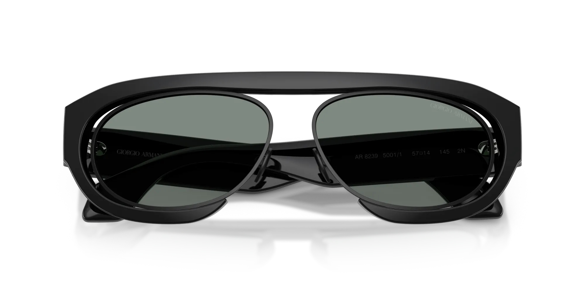Giorgio Armani AR8239 5001/1 Occhiali da sole Acetato Nero Grigio Rotonda Normale - immagine 2