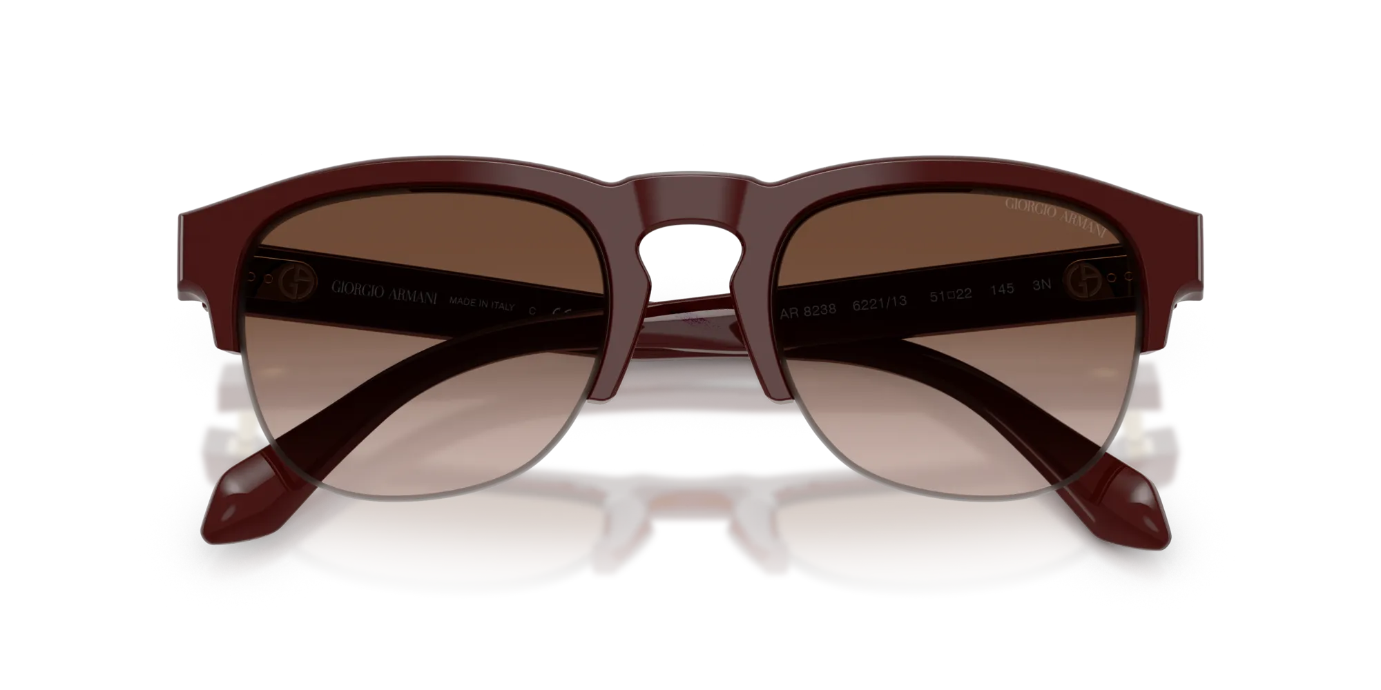 Giorgio Armani AR8238 622113 Occhiali da sole Acetato Rosso Marrone Pantos Normale Sfumato - immagine 2