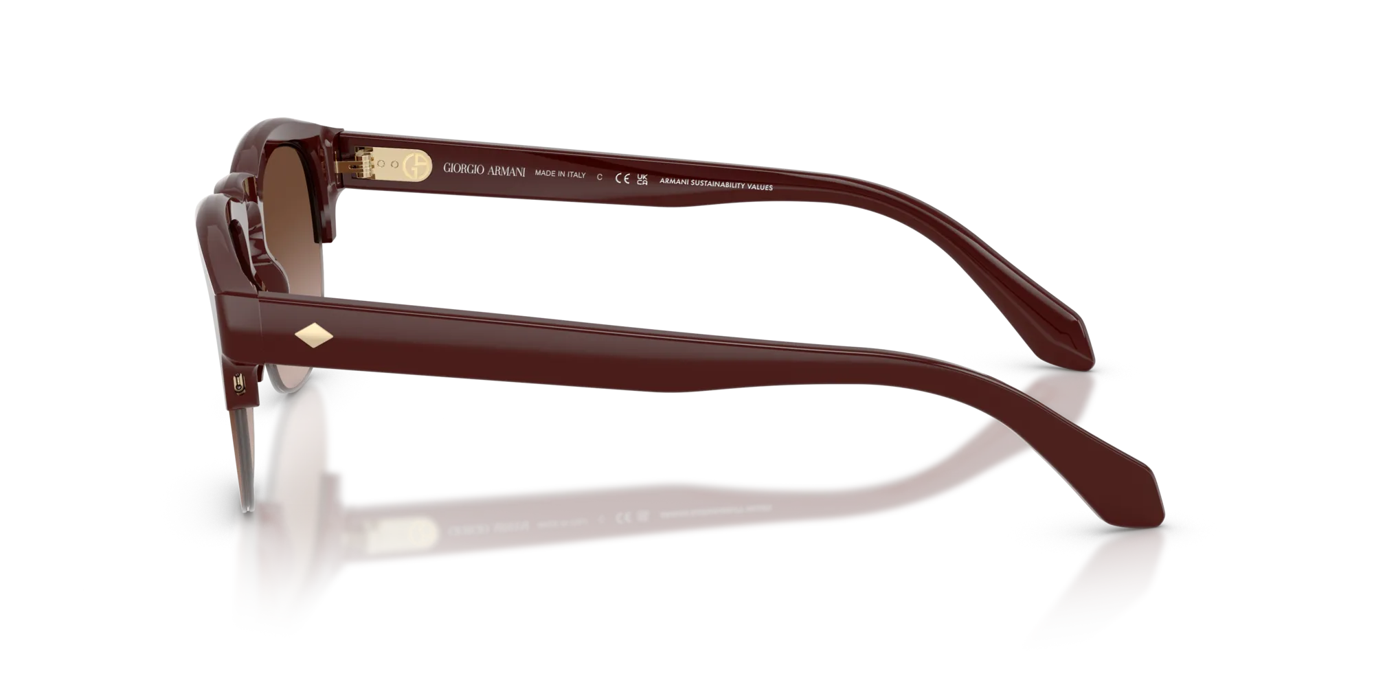 Giorgio Armani AR8238 622113 Occhiali da sole Acetato Rosso Marrone Pantos Normale Sfumato - immagine 4