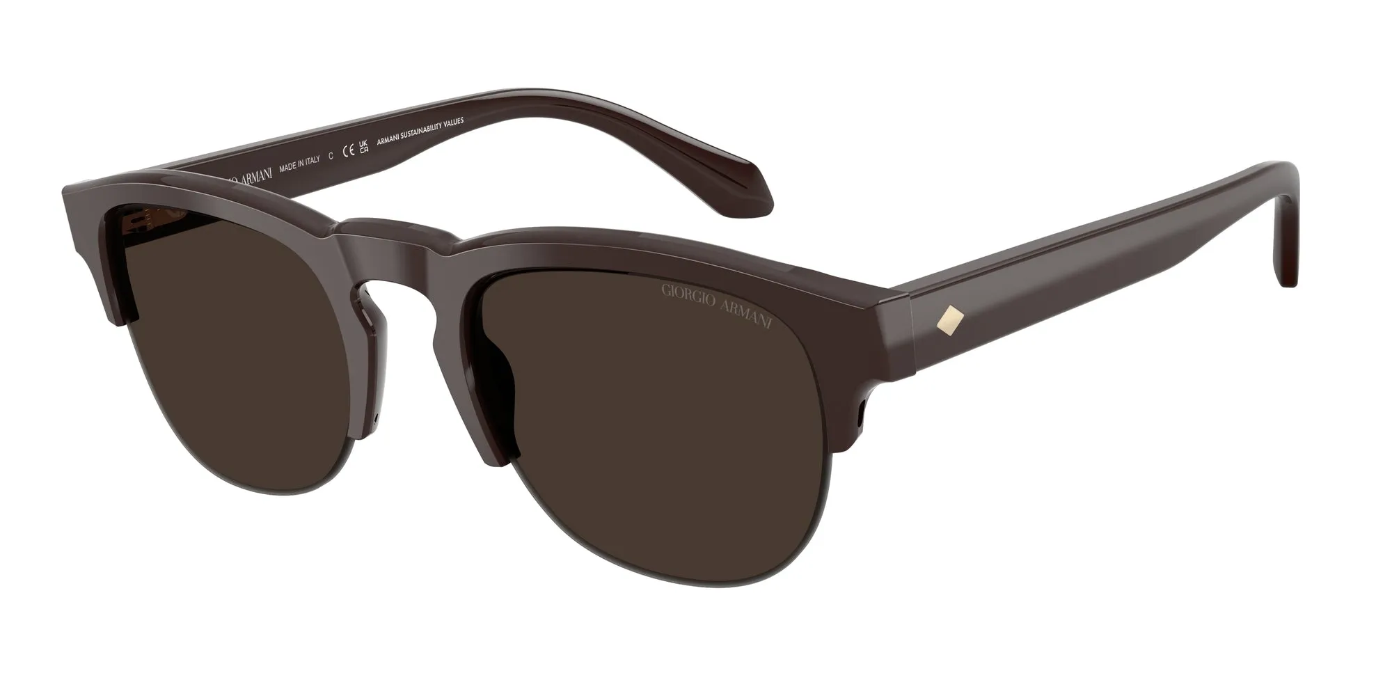 Giorgio Armani AR8238 622073 Occhiali da sole Acetato Marrone Marrone Pantos Normale - immagine 1
