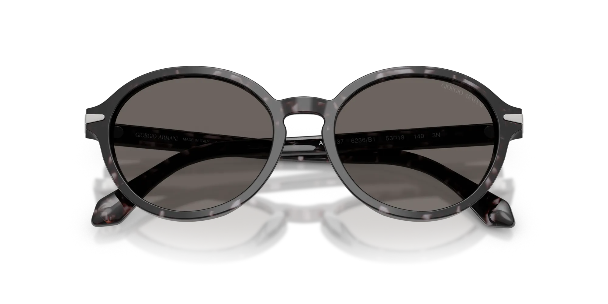 Giorgio Armani AR8237 6236B1 Occhiali da sole Acetato Tartaruga Grigio Rotonda Normale - immagine 2