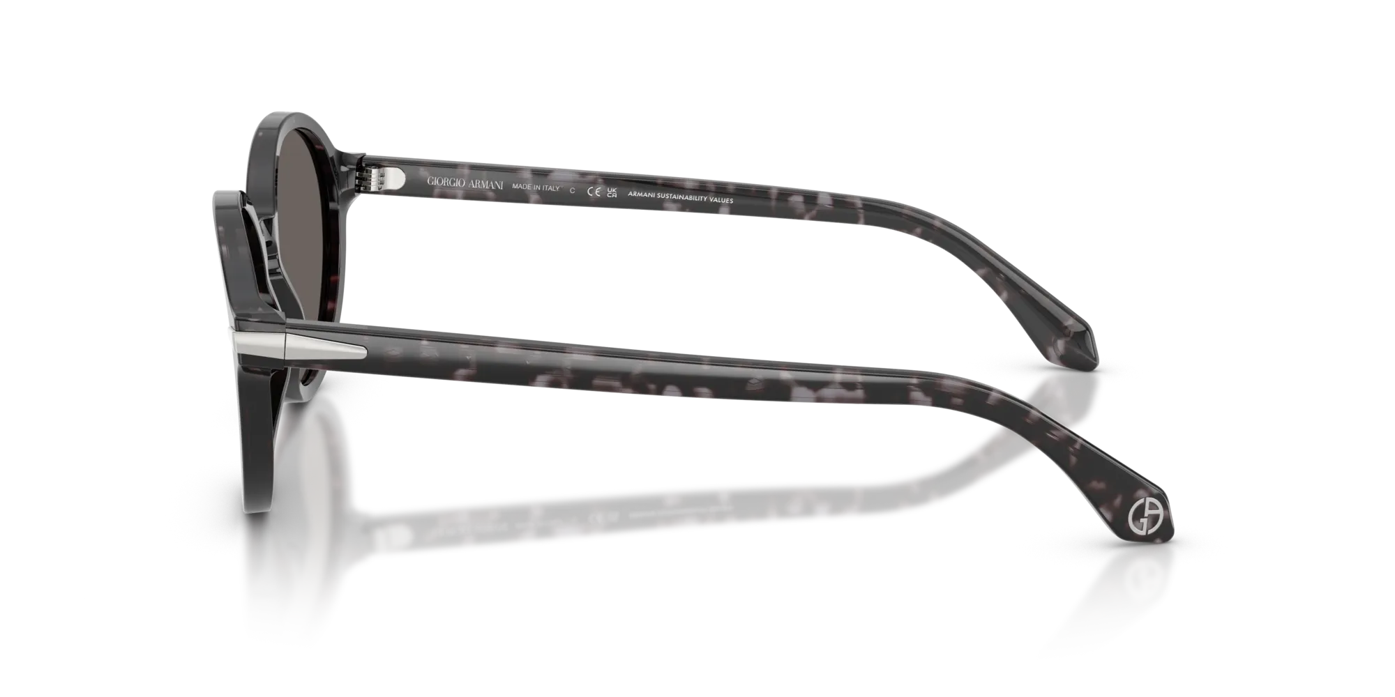 Giorgio Armani AR8237 6236B1 Occhiali da sole Acetato Tartaruga Grigio Rotonda Normale - immagine 4