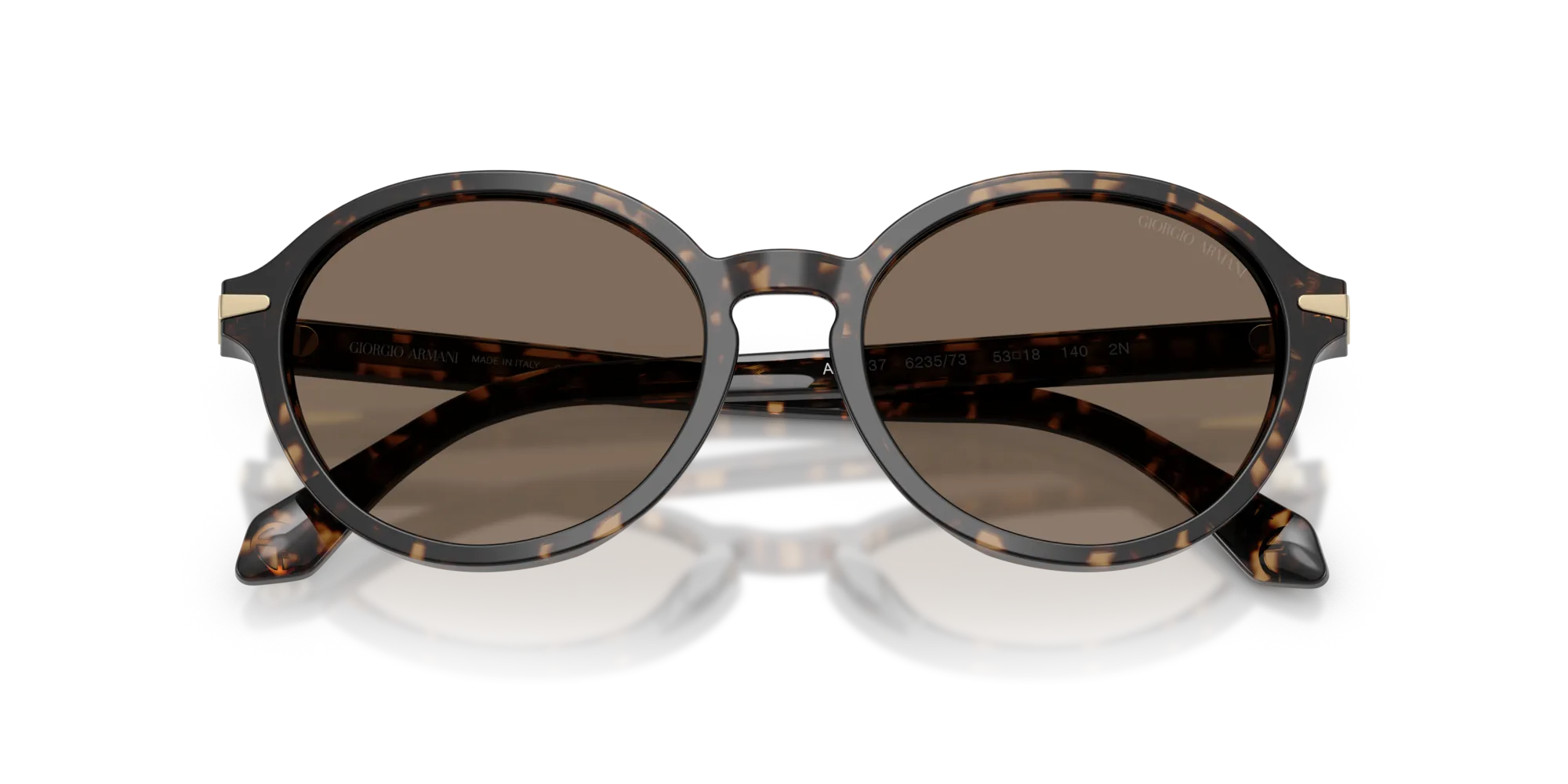 Giorgio Armani AR8237 623573 Occhiali da sole Acetato Tartaruga Marrone Rotonda Normale - immagine 2
