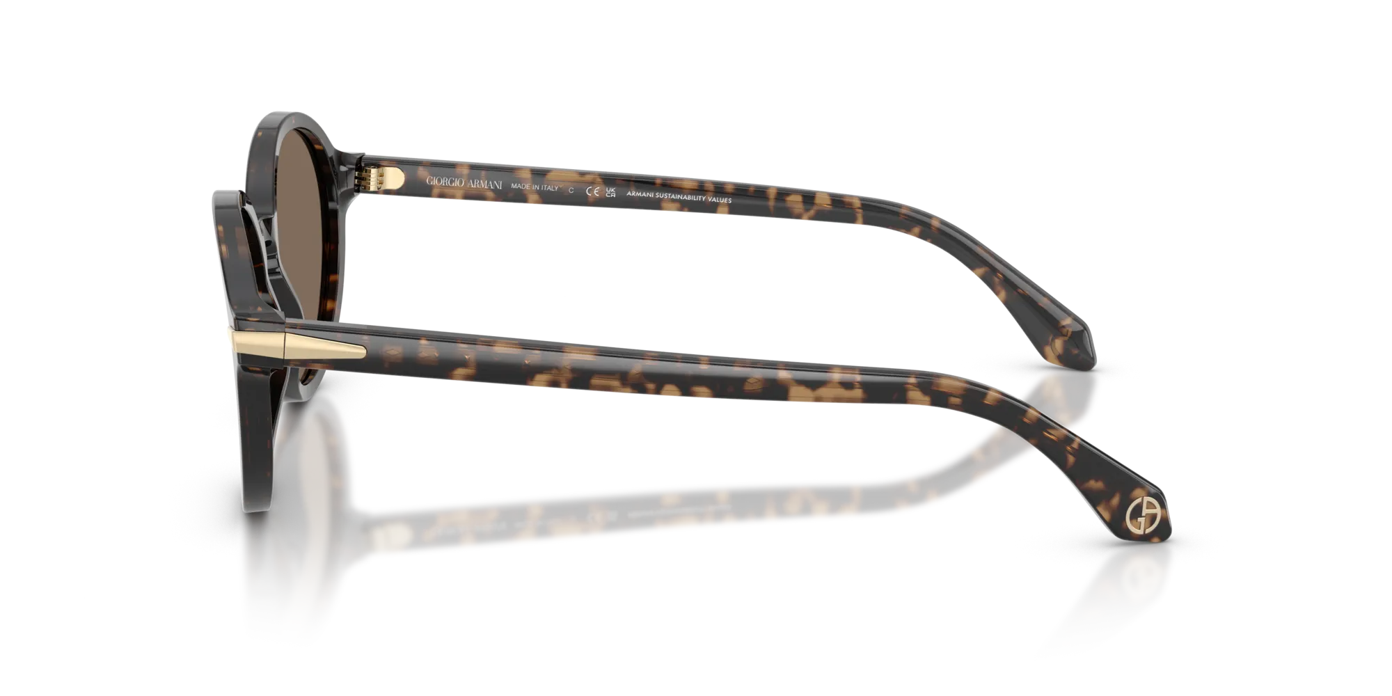 Giorgio Armani AR8237 623573 Occhiali da sole Acetato Tartaruga Marrone Rotonda Normale - immagine 4