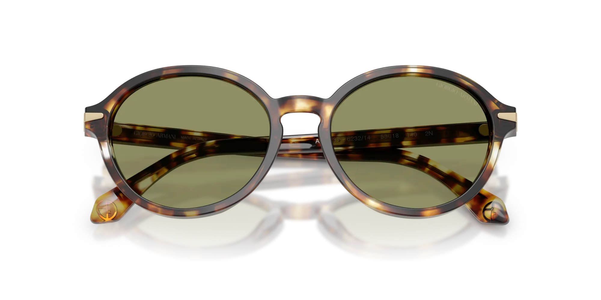 Giorgio Armani AR8237 623214 Occhiali da sole Acetato Tartaruga Verde Rotonda Normale - immagine 2