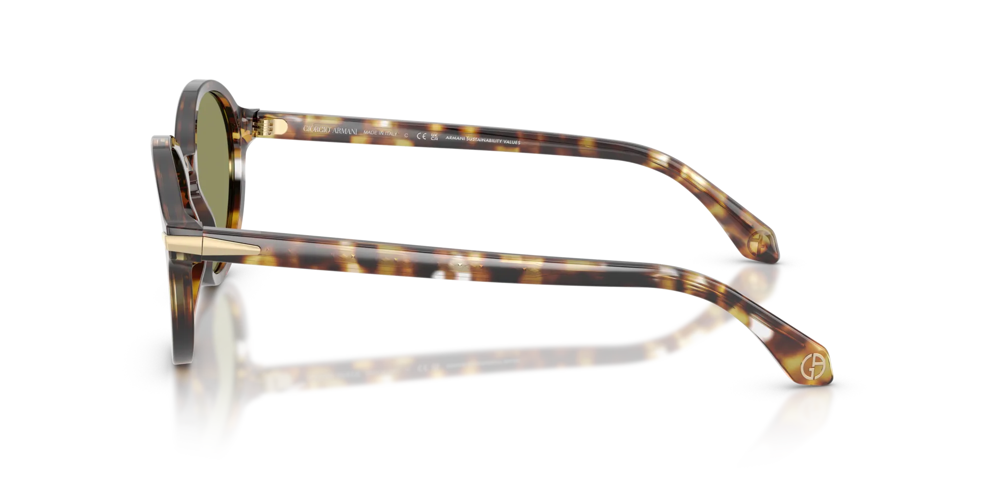 Giorgio Armani AR8237 623214 Occhiali da sole Acetato Tartaruga Verde Rotonda Normale - immagine 4