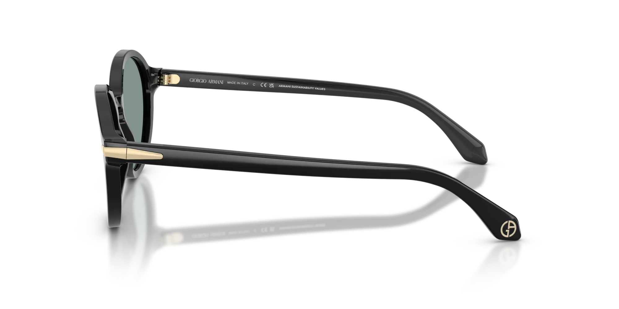 Giorgio Armani AR8237 587556 Occhiali da sole Acetato Nero Grigio Rotonda Normale - immagine 4