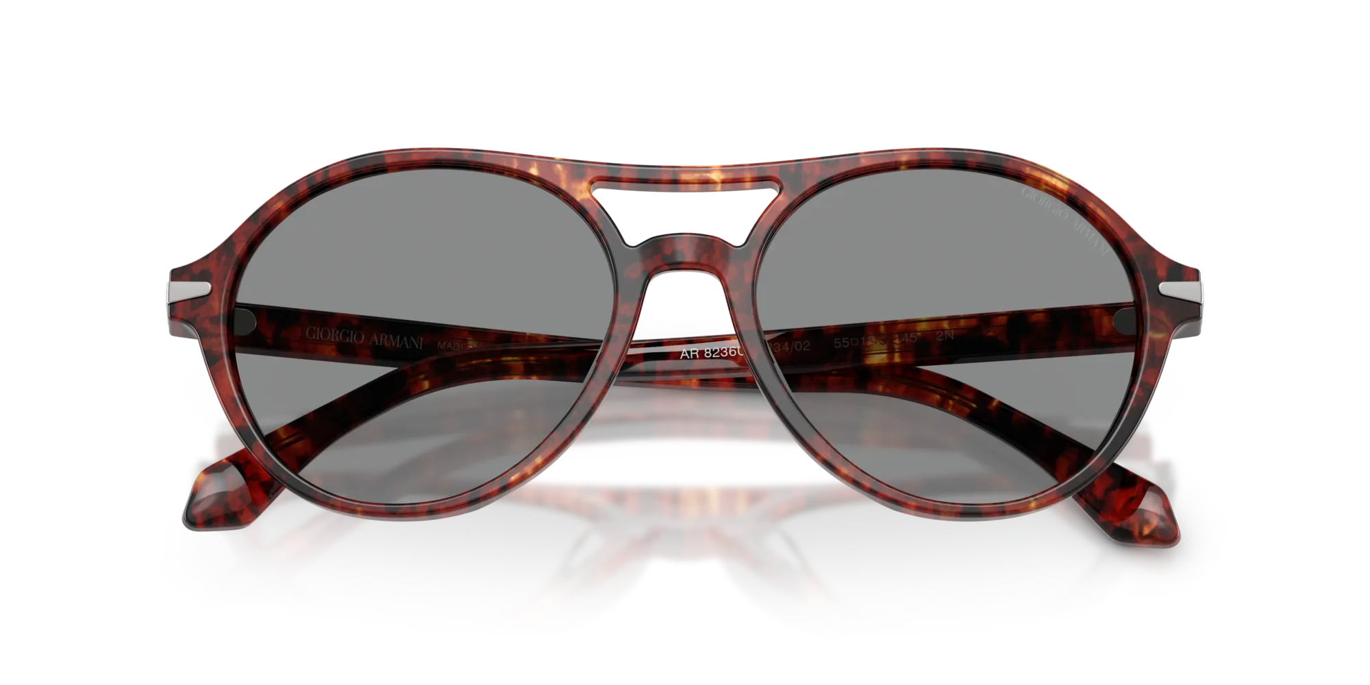 Giorgio Armani AR8236U 623402 Occhiali da sole Acetato Tartaruga Blu Rotonda Normale - immagine 2