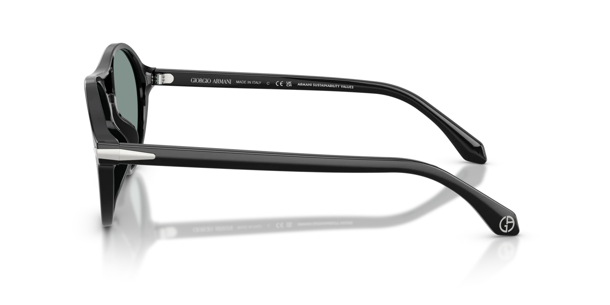 Giorgio Armani AR8236U 507556 Occhiali da sole Acetato Nero Grigio Rotonda Normale - immagine 4