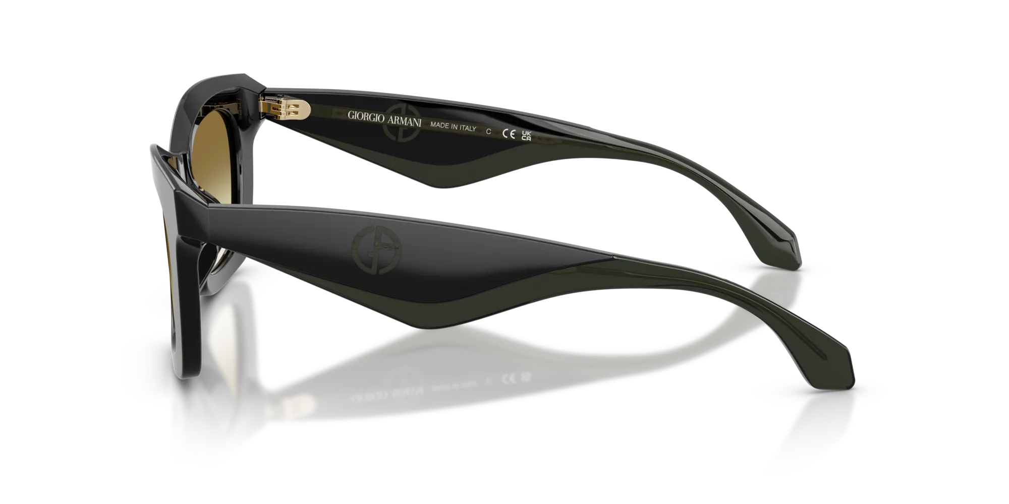 Giorgio Armani AR8235U 50018E Occhiali da sole Acetato Nero Verde Farfalla Normale Sfumato - immagine 4