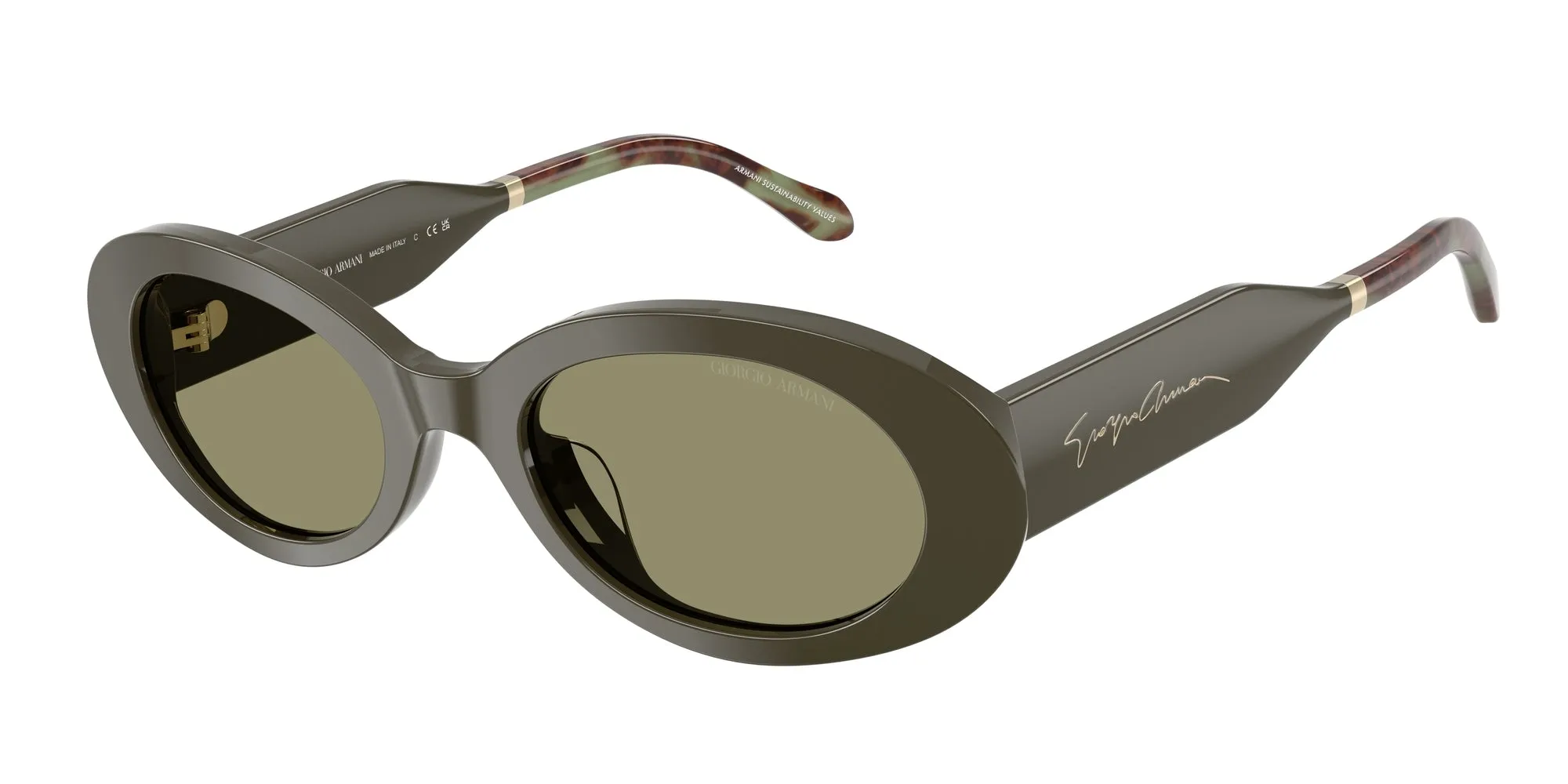 Giorgio Armani AR8234U 62292A Occhiali da sole Acetato Verde Verde Rotonda Normale - immagine 1