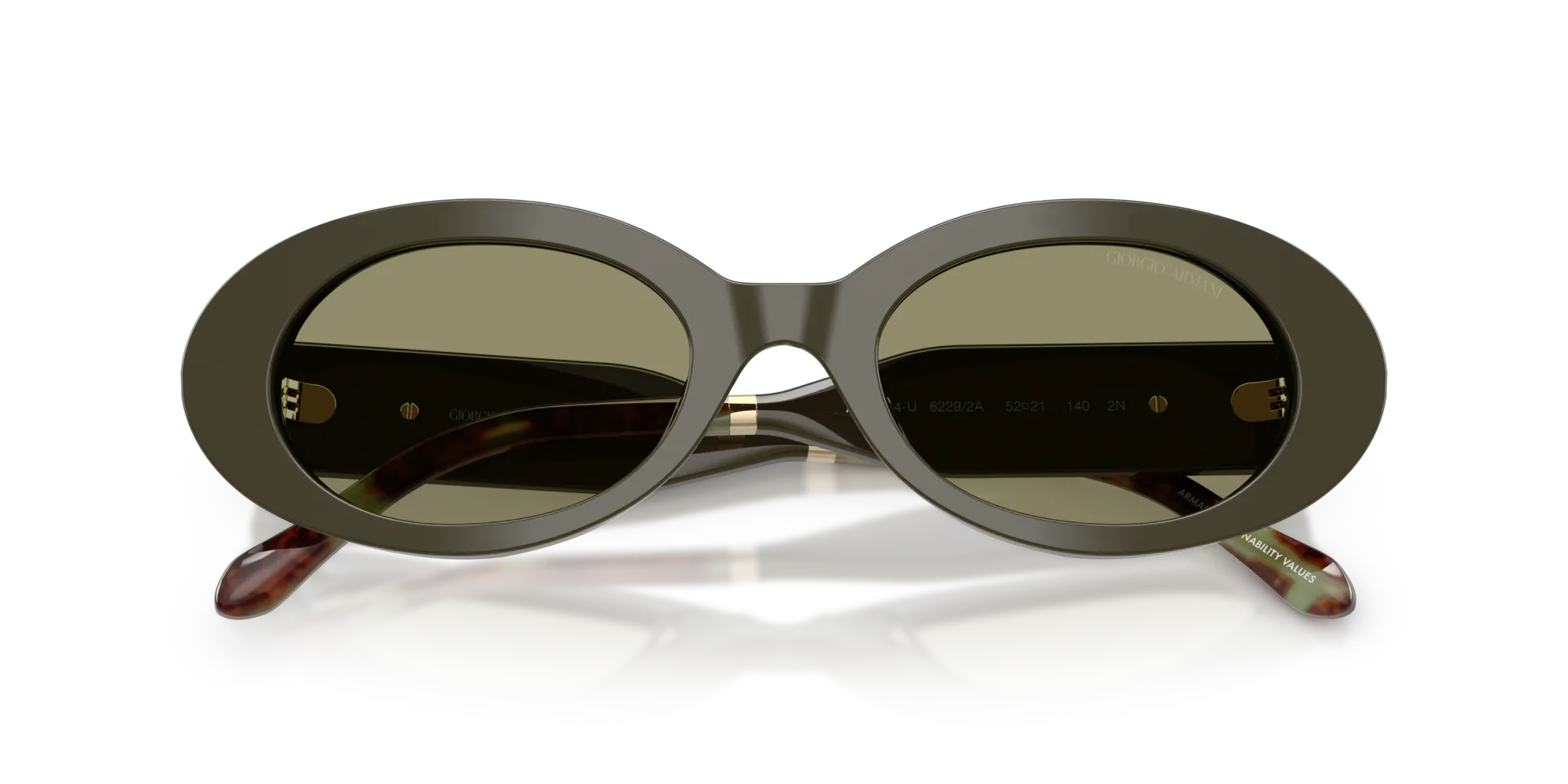 Giorgio Armani AR8234U 62292A Occhiali da sole Acetato Verde Verde Rotonda Normale - immagine 2