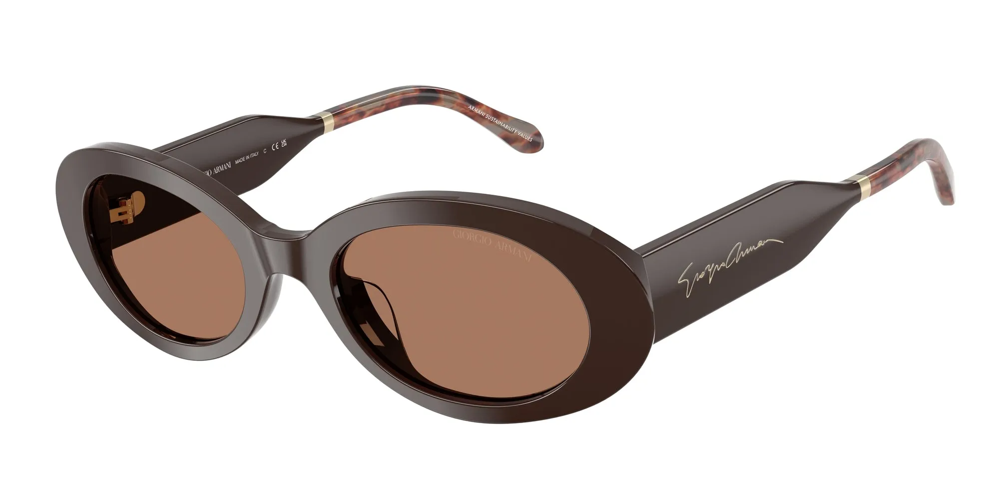 Giorgio Armani AR8234U 622773 Occhiali da sole Acetato Marrone Marrone Rotonda Normale - immagine 1
