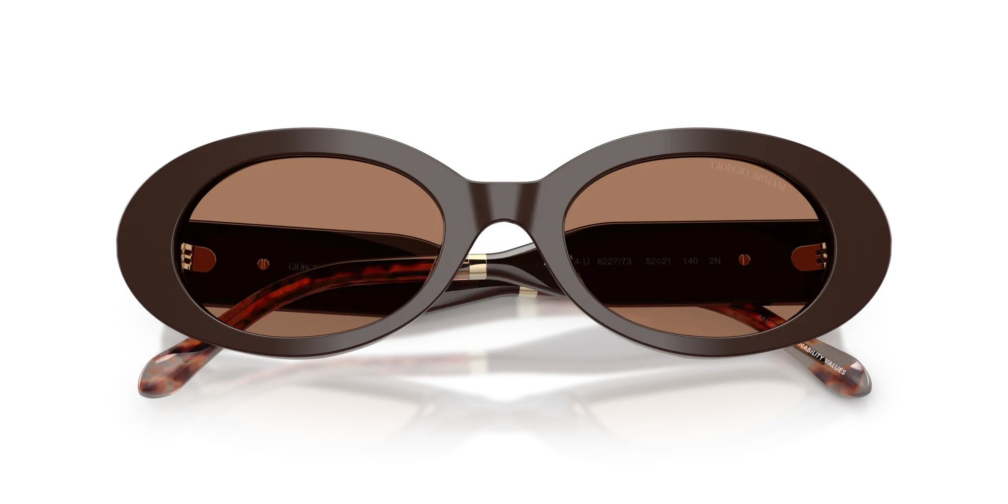 Giorgio Armani AR8234U 622773 Occhiali da sole Acetato Marrone Marrone Rotonda Normale - immagine 2