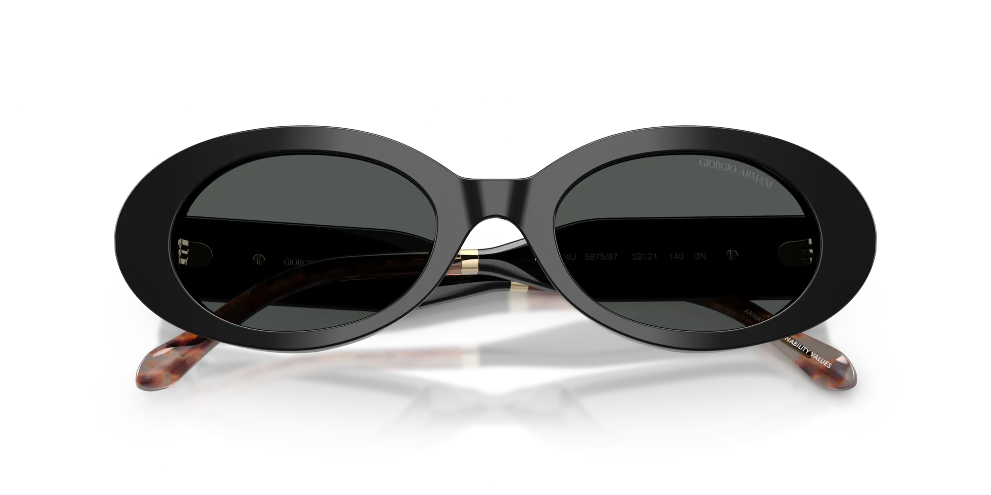Giorgio Armani AR8234U 587587 Occhiali da sole Acetato Nero Grigio Rotonda Normale - immagine 2
