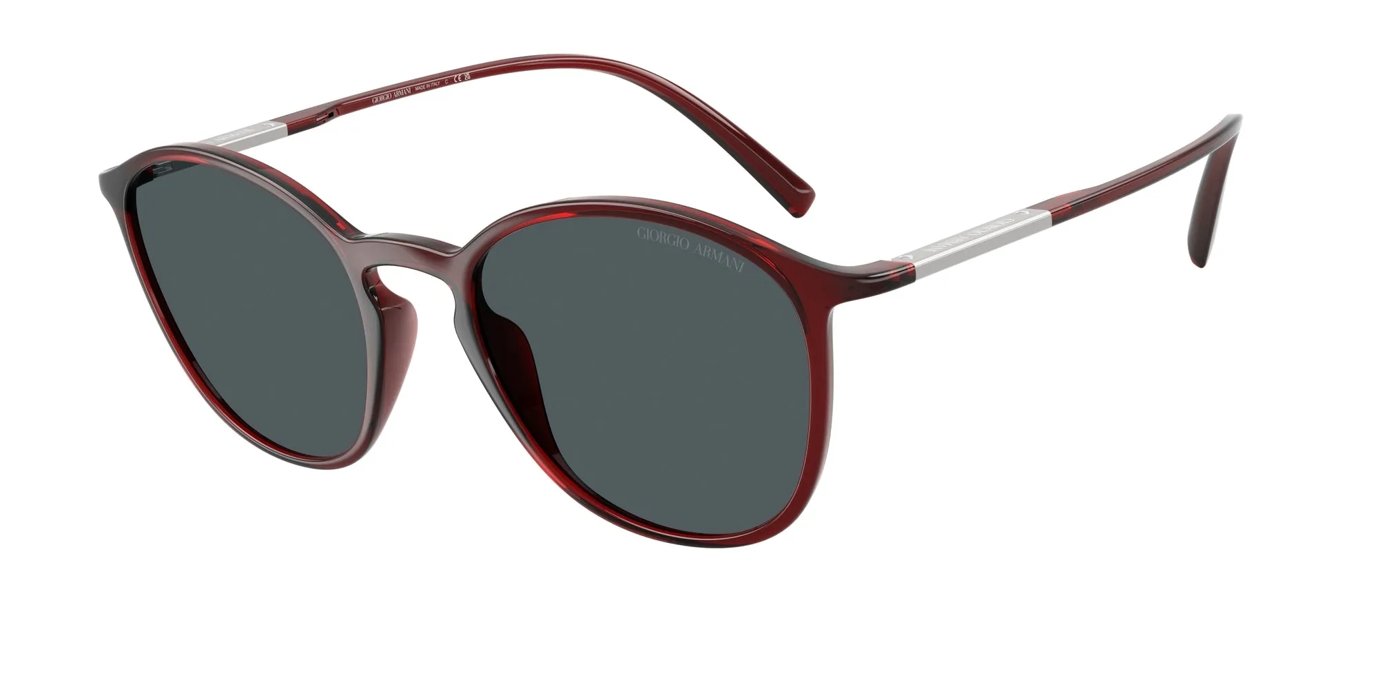 Giorgio Armani AR8233U 6237L5 Occhiali da sole Iniettato Rosso Grigio Pantos Normale - immagine 1
