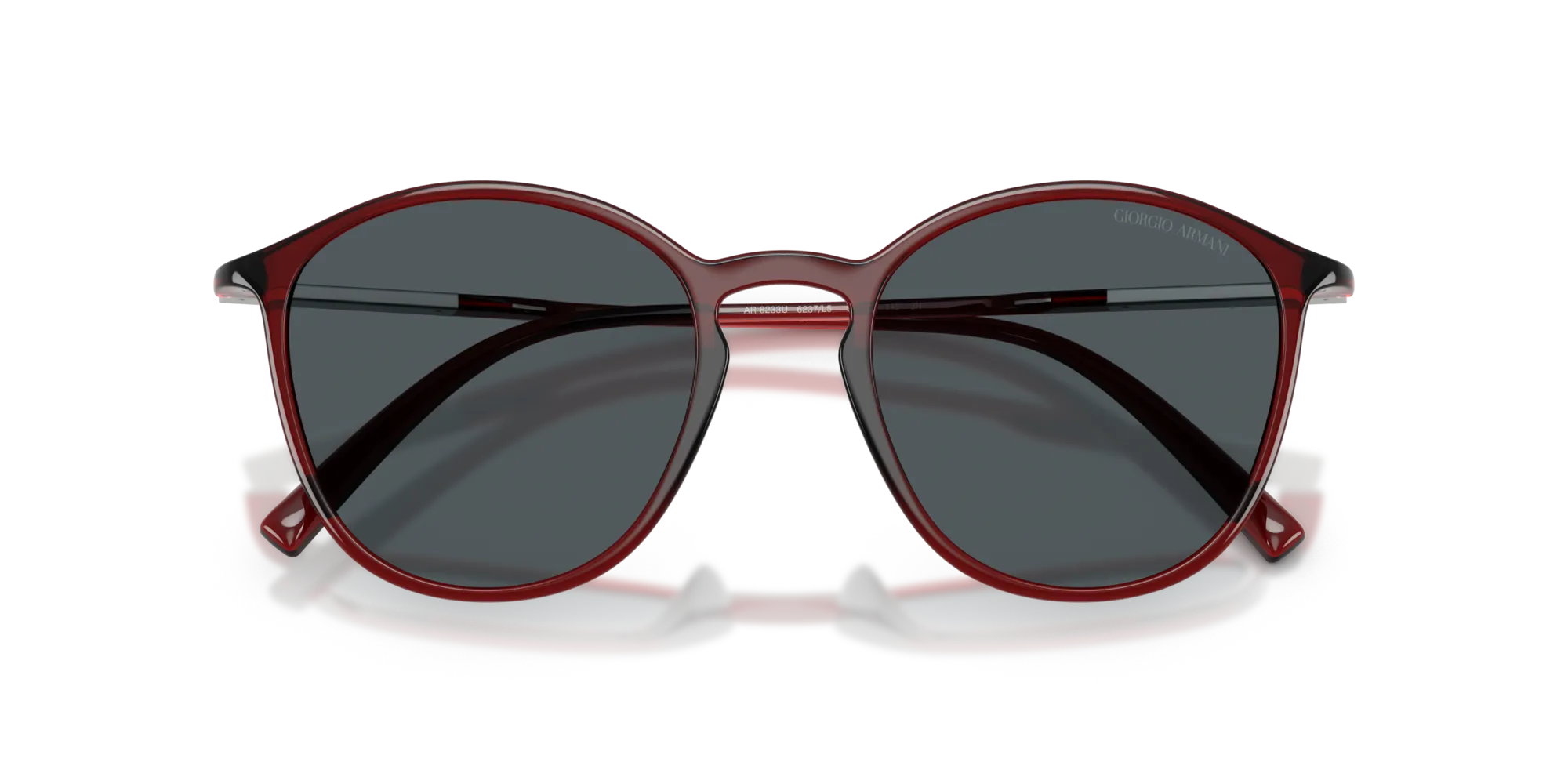 Giorgio Armani AR8233U 6237L5 Occhiali da sole Iniettato Rosso Grigio Pantos Normale - immagine 2