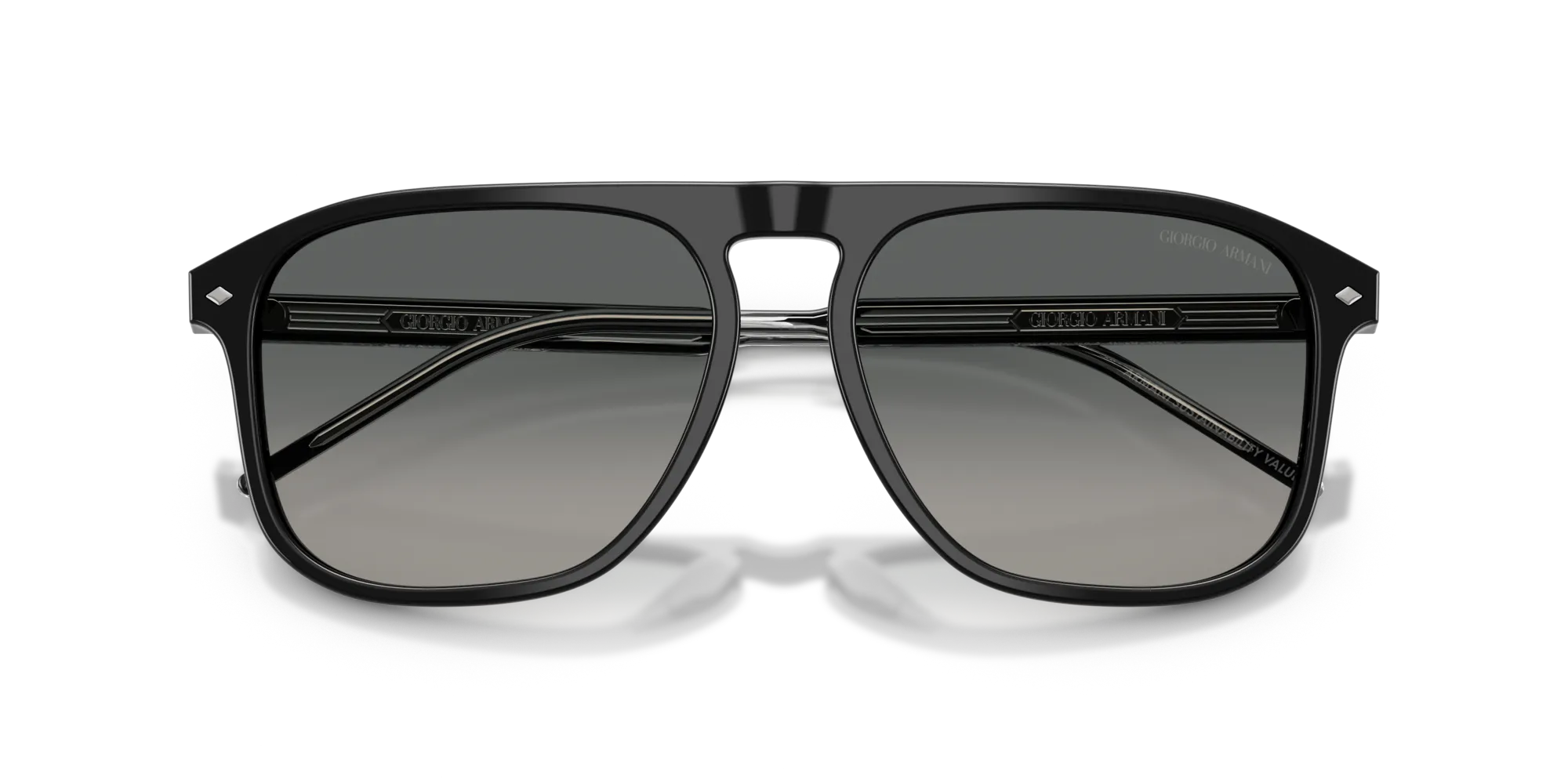 Giorgio Armani AR8212 587571 Occhiali da sole Acetato Nero Grigio Squadrata Normale Sfumato - immagine 2