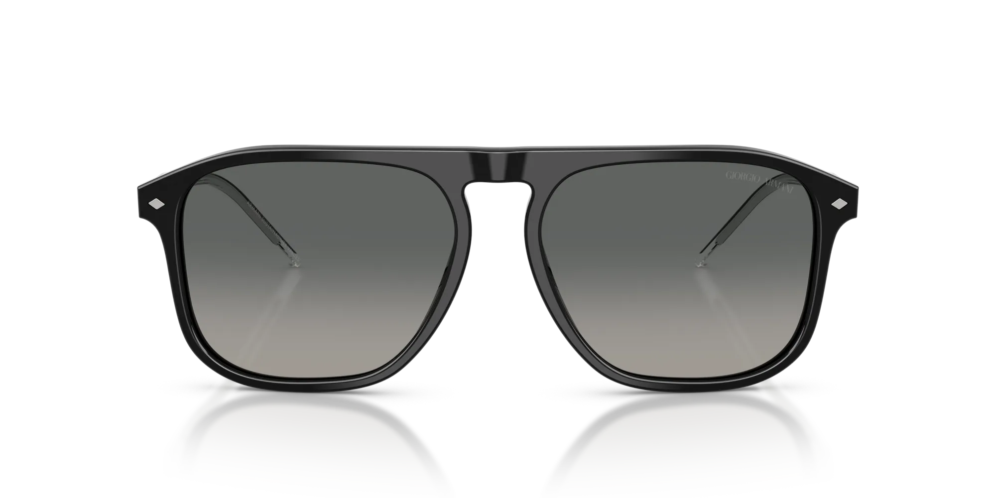Giorgio Armani AR8212 587571 Occhiali da sole Acetato Nero Grigio Squadrata Normale Sfumato - immagine 3