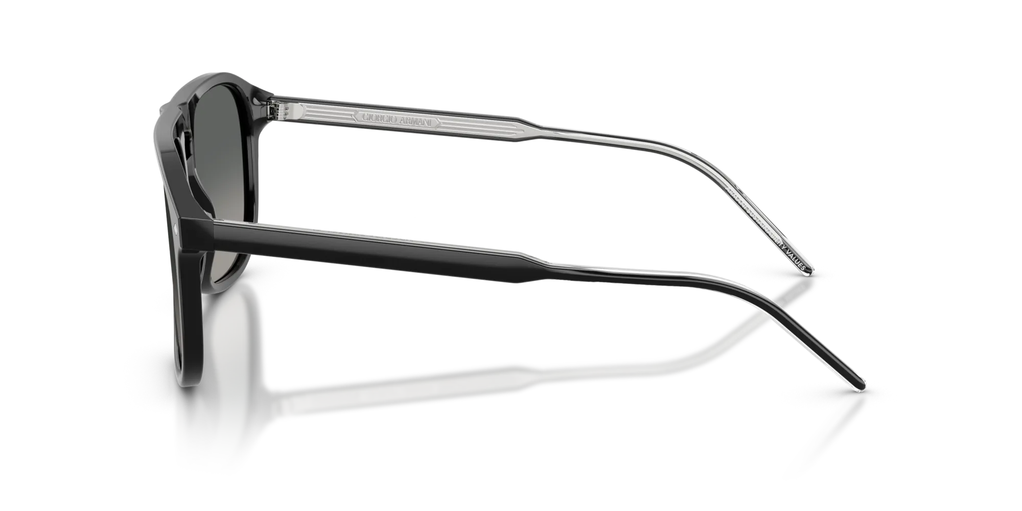 Giorgio Armani AR8212 587571 Occhiali da sole Acetato Nero Grigio Squadrata Normale Sfumato - immagine 4