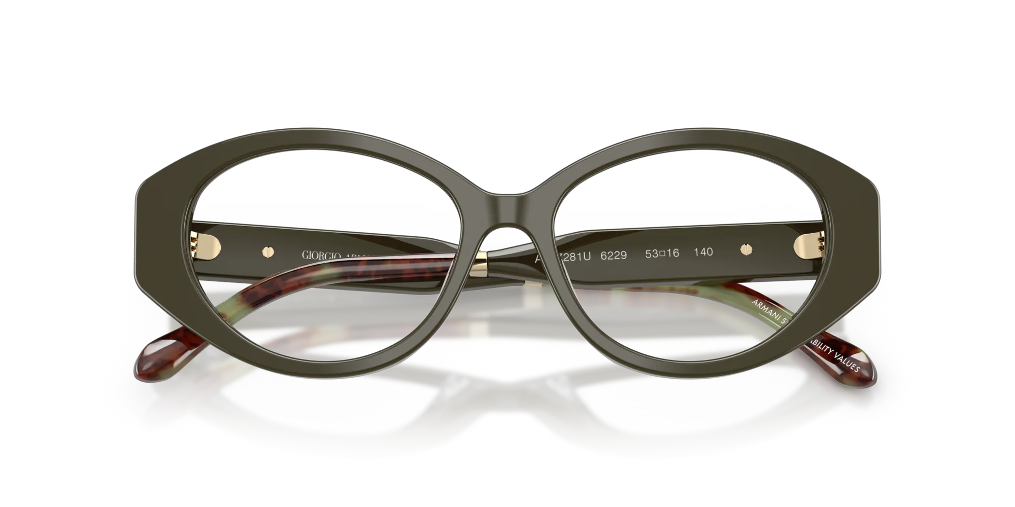 Giorgio Armani AR7281U 6229 Montature da vista Acetato Verde Rotonda Normale - immagine 2