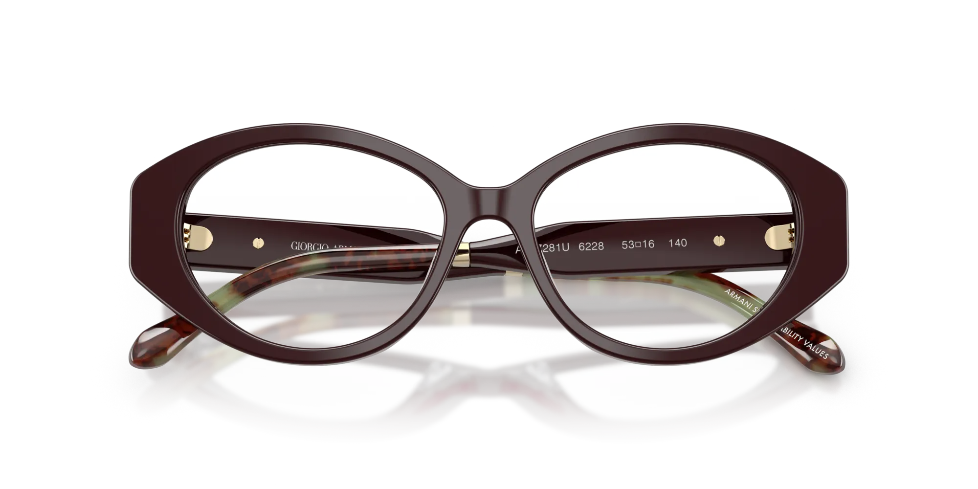 Giorgio Armani AR7281U 6228 Montature da vista Acetato Viola Rotonda Normale - immagine 2