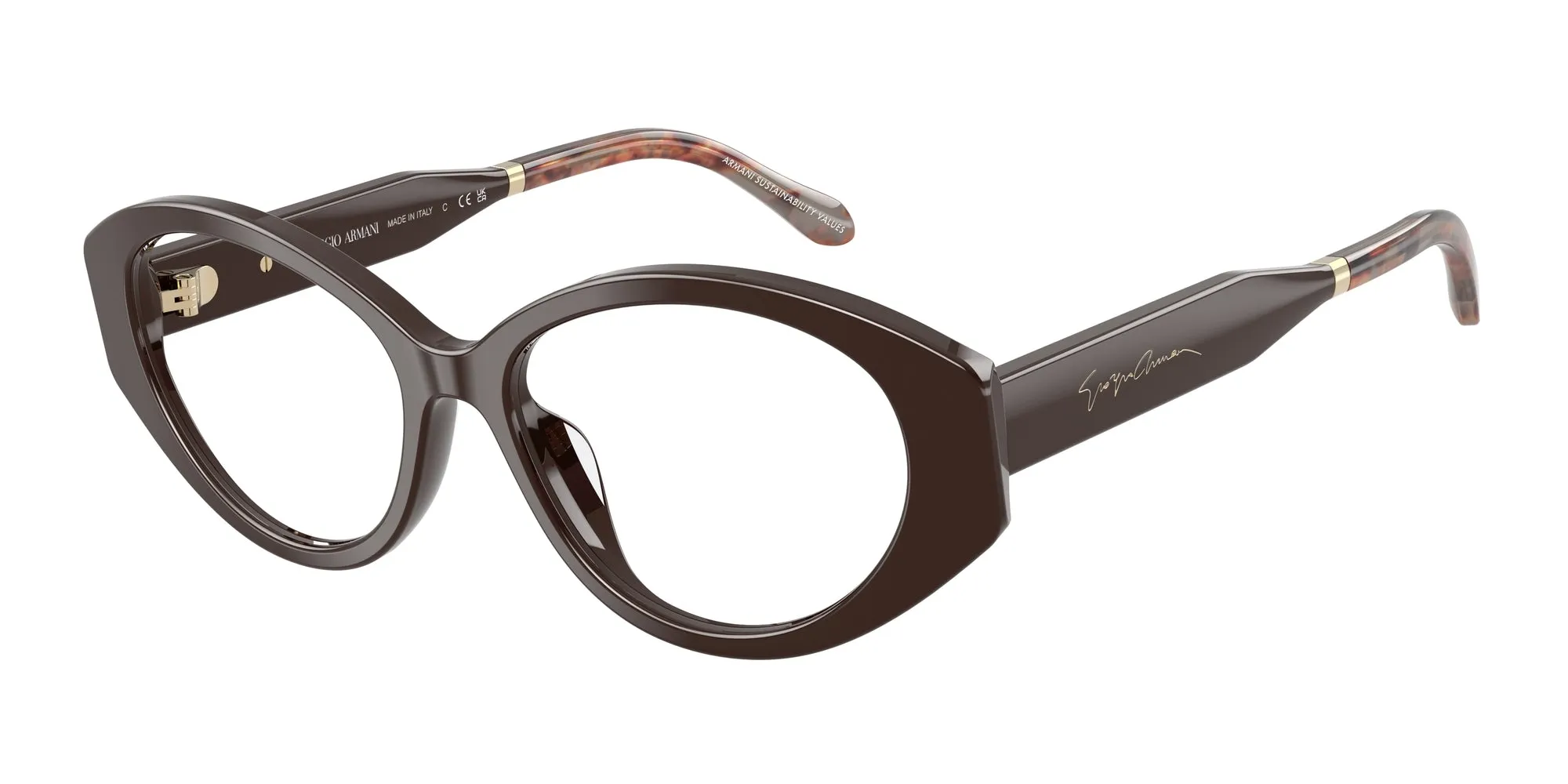 Giorgio Armani AR7281U 6227 Montature da vista Acetato Marrone Rotonda Normale - immagine 1