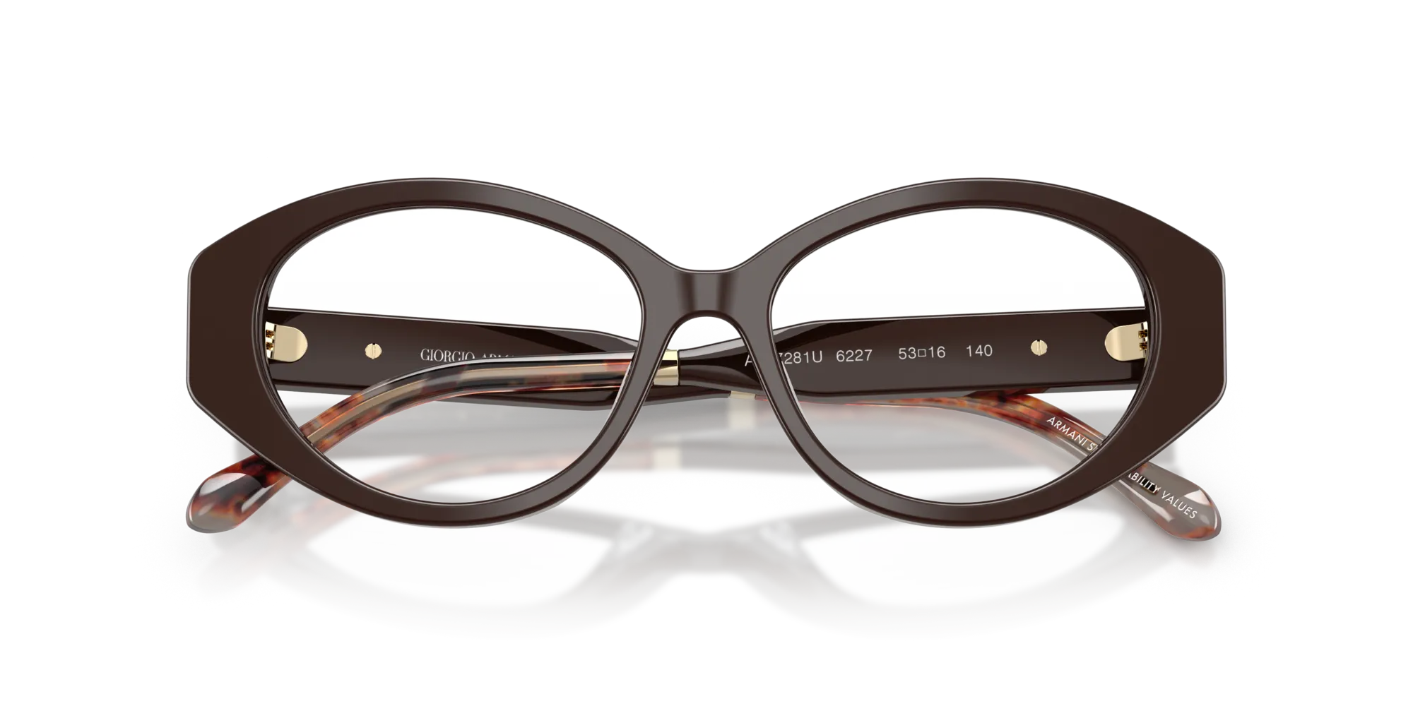 Giorgio Armani AR7281U 6227 Montature da vista Acetato Marrone Rotonda Normale - immagine 2