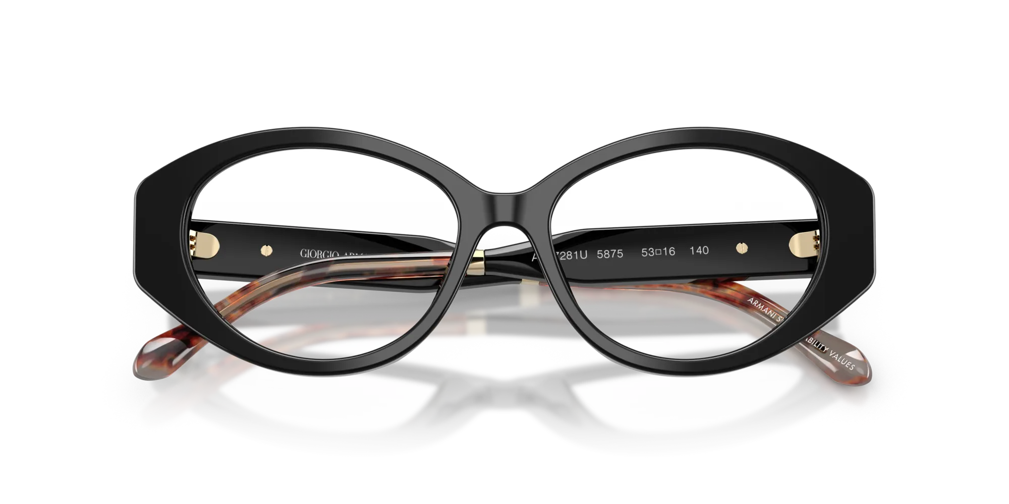 Giorgio Armani AR7281U 5875 Montature da vista Acetato Nero Rotonda Normale - immagine 2