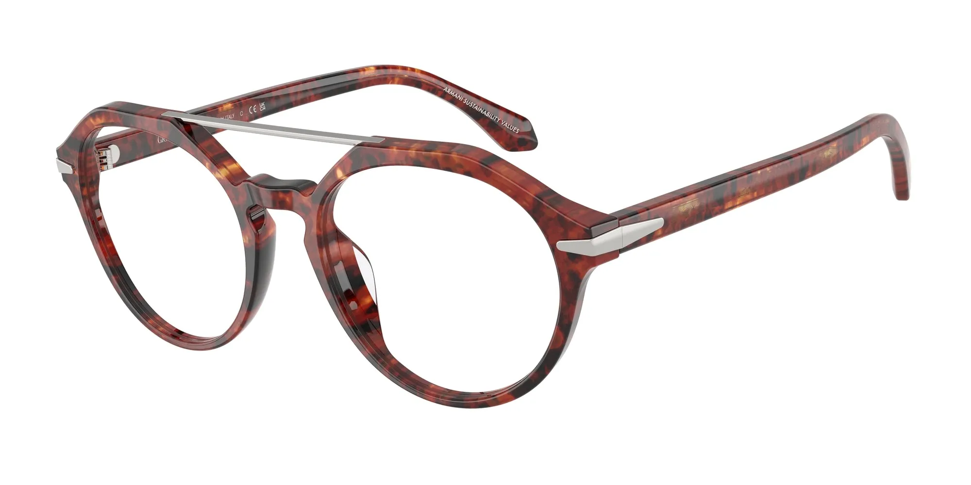Giorgio Armani AR7278U 6234 Montature da vista Acetato Tartaruga Rotonda Normale - immagine 1