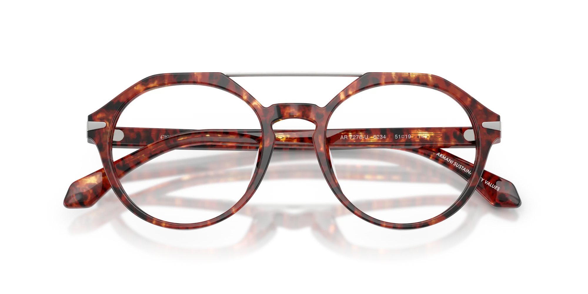 Giorgio Armani AR7278U 6234 Montature da vista Acetato Tartaruga Rotonda Normale - immagine 2