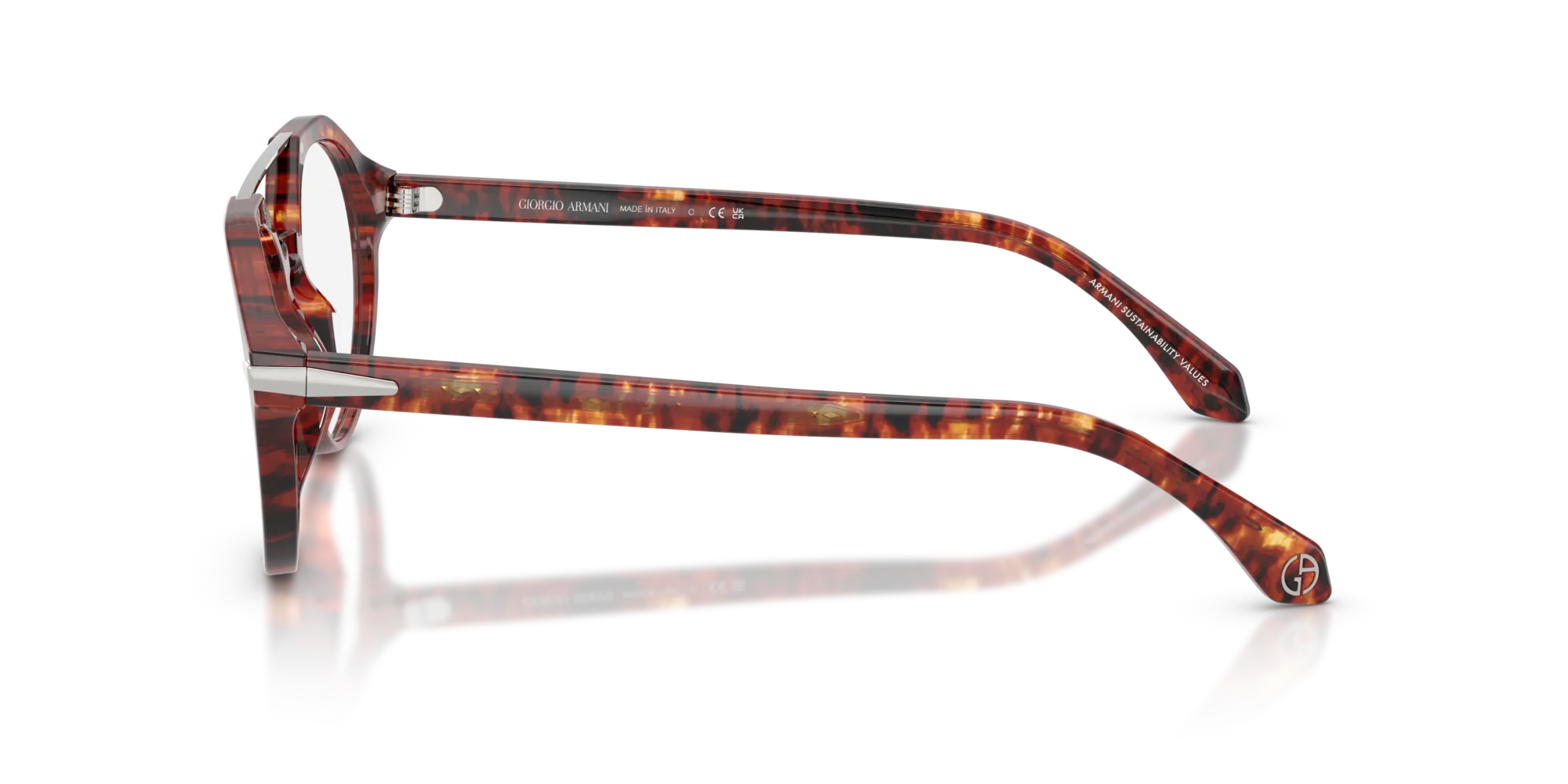 Giorgio Armani AR7278U 6234 Montature da vista Acetato Tartaruga Rotonda Normale - immagine 4