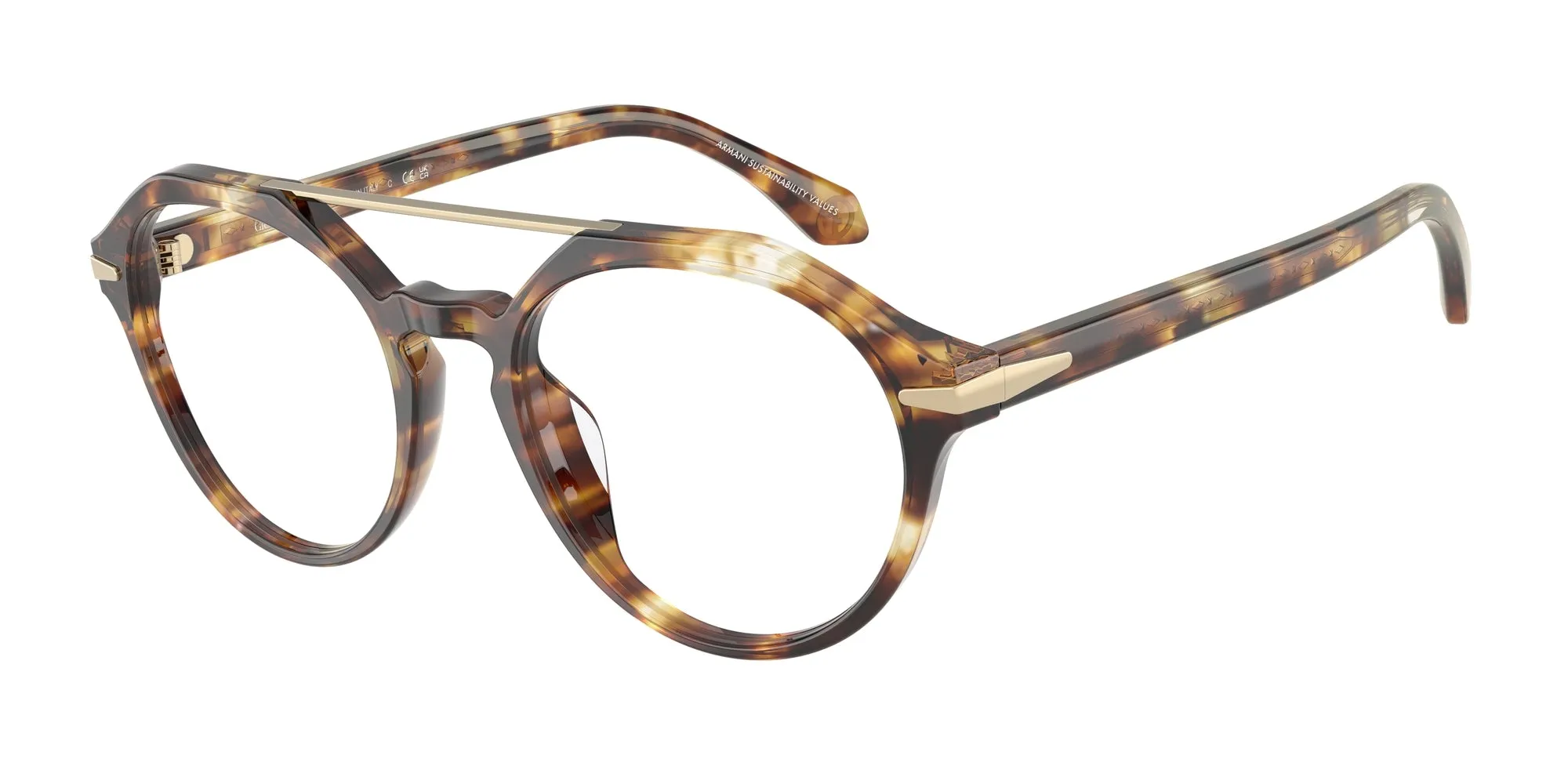 Giorgio Armani AR7278U 6232 Montature da vista Acetato Tartaruga Rotonda Normale - immagine 1