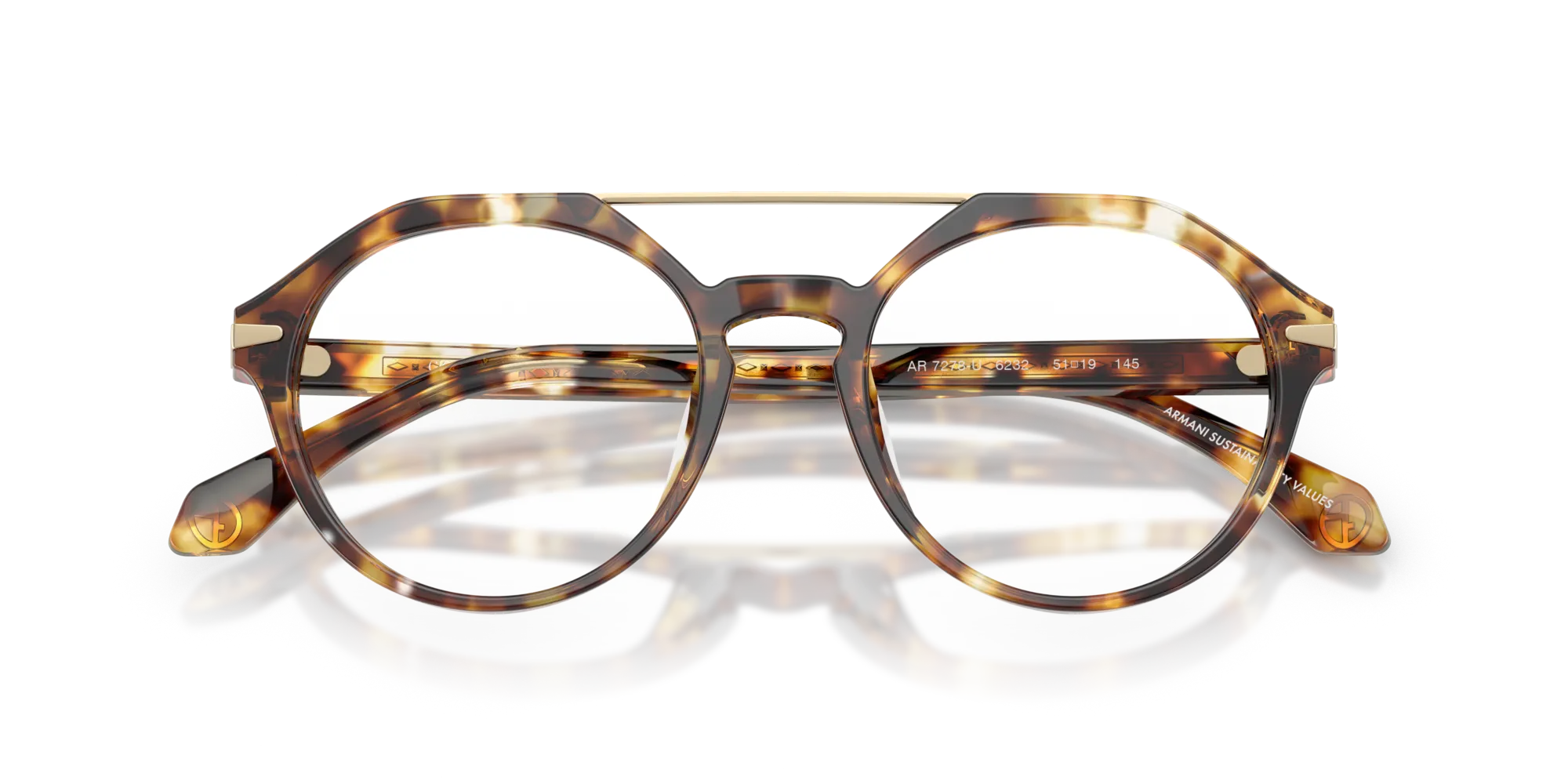 Giorgio Armani AR7278U 6232 Montature da vista Acetato Tartaruga Rotonda Normale - immagine 2