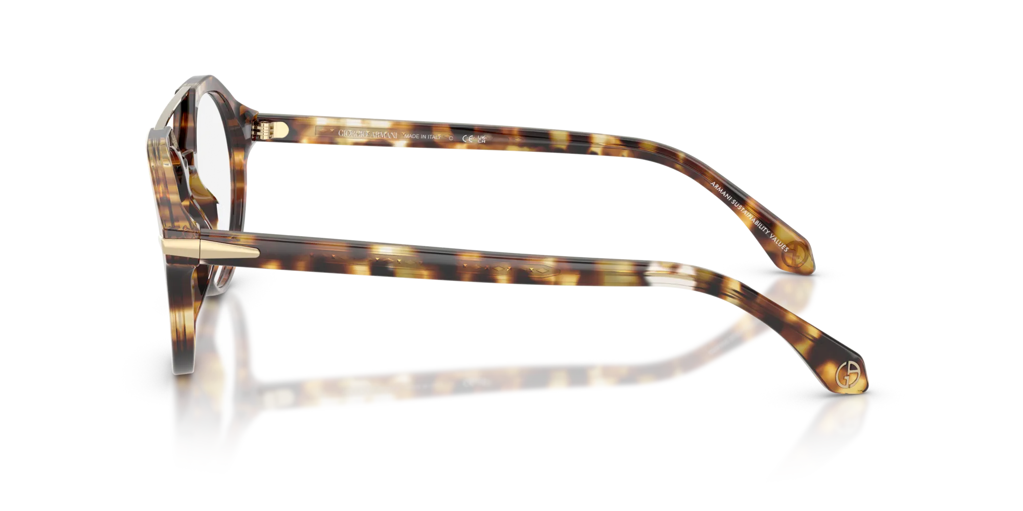 Giorgio Armani AR7278U 6232 Montature da vista Acetato Tartaruga Rotonda Normale - immagine 4