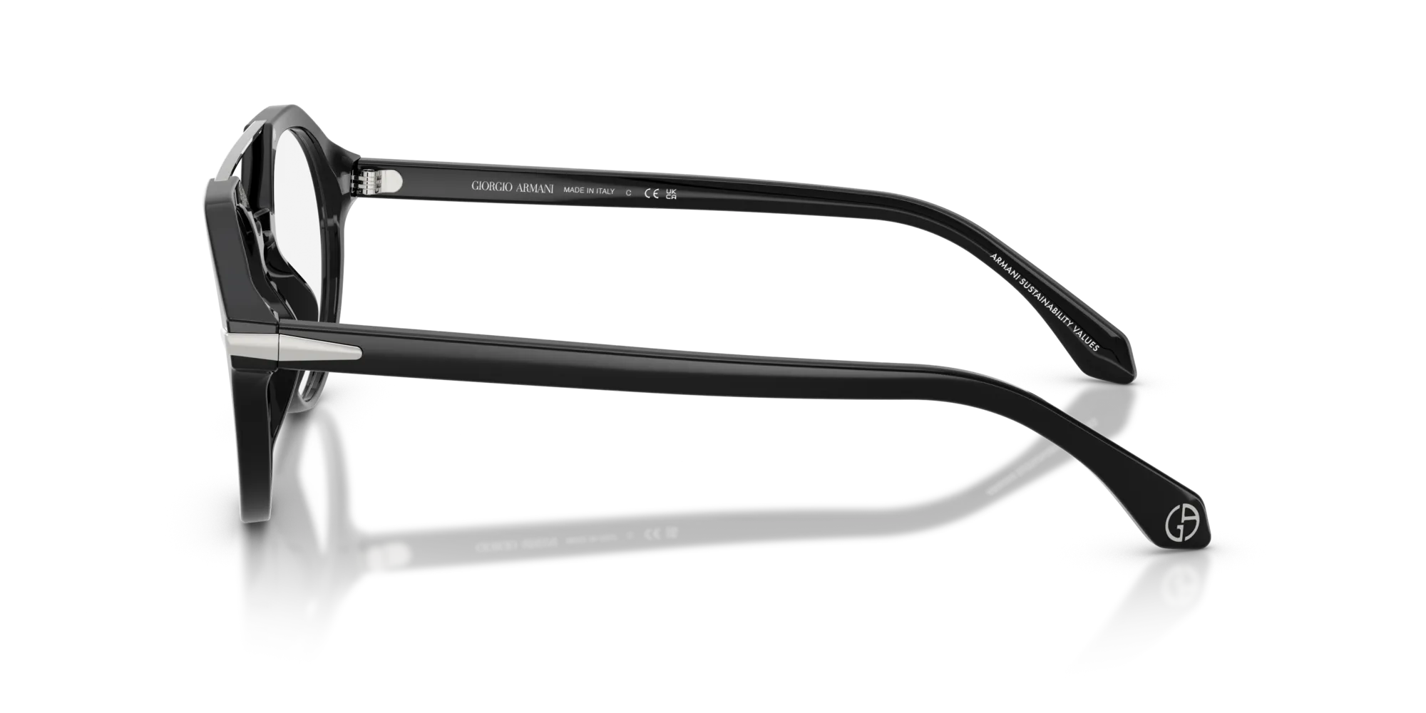 Giorgio Armani AR7278U 5075 Montature da vista Acetato Nero Rotonda Normale - immagine 4