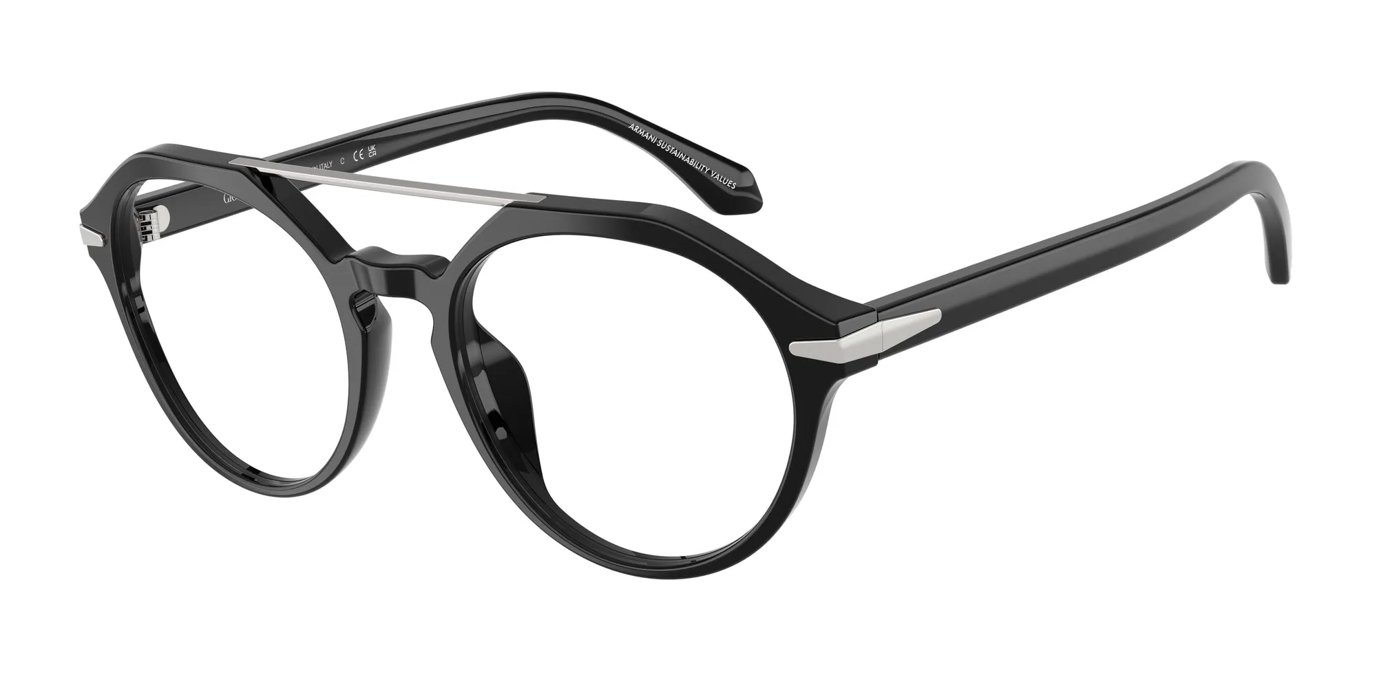 Giorgio Armani AR7278U 5075 Montature da vista Acetato Nero Rotonda Normale - immagine 1
