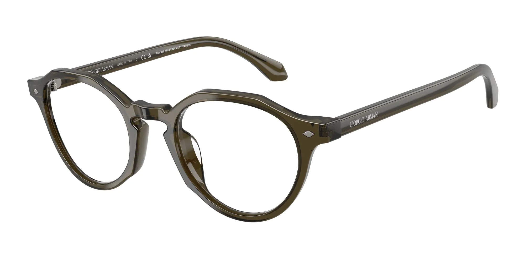Giorgio Armani AR7264U 6169 Montature da vista Acetato Verde Pantos Normale - immagine 1