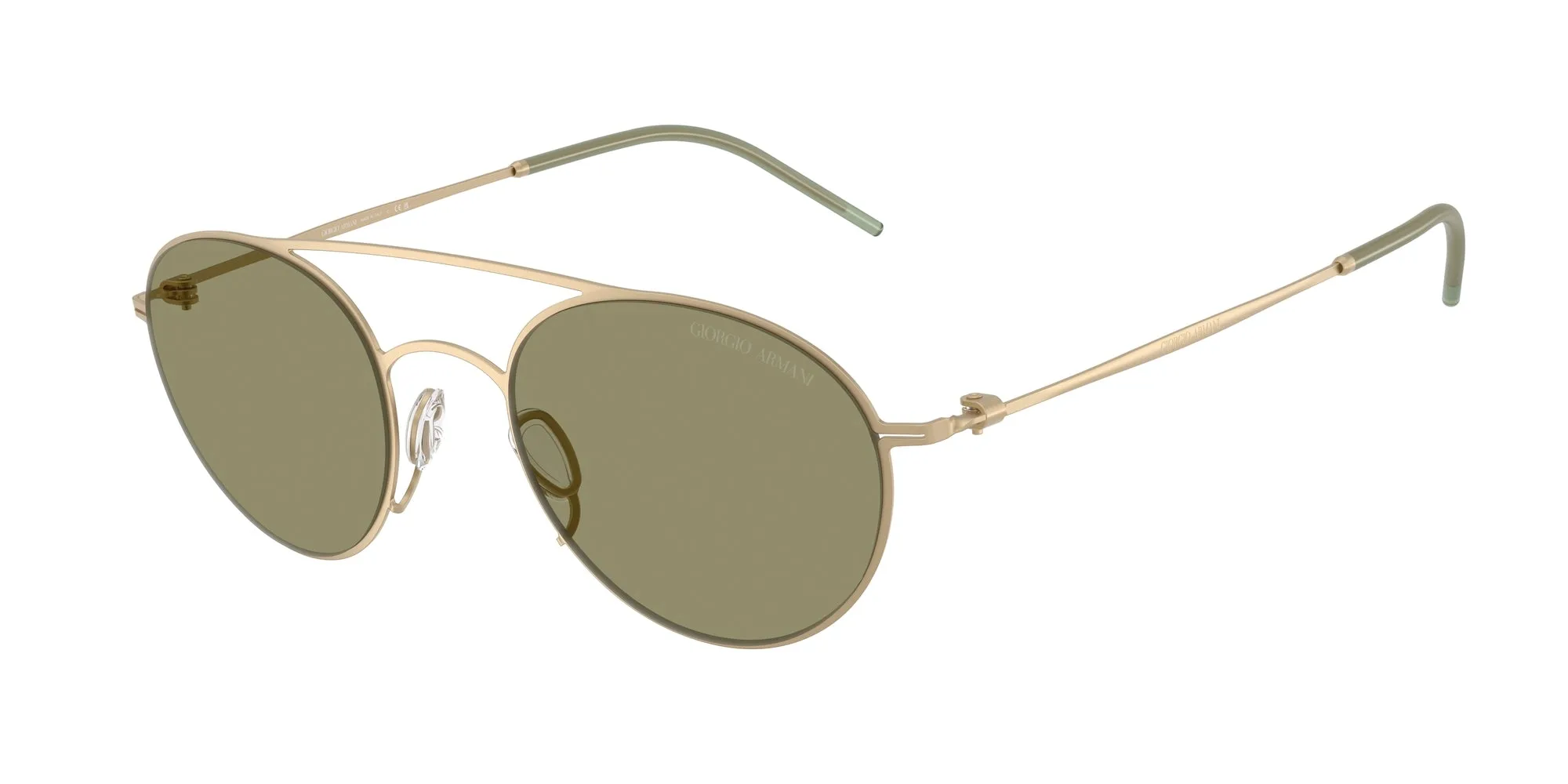 Giorgio Armani AR6169 30022A Occhiali da sole Metallo Oro Verde Rotonda Normale - immagine 1