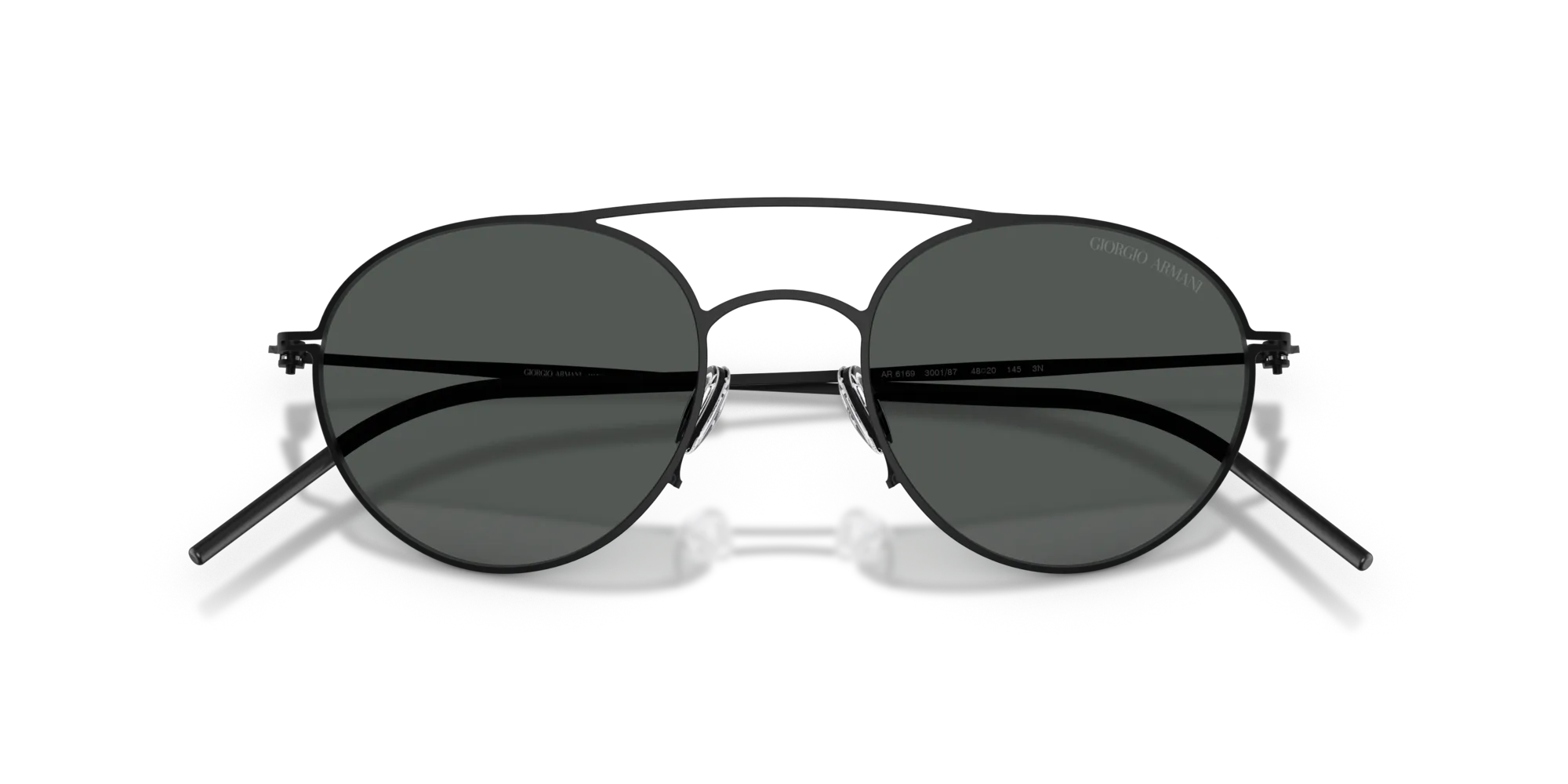 Giorgio Armani AR6169 300187 Occhiali da sole Metallo Nero Grigio Rotonda Normale - immagine 2